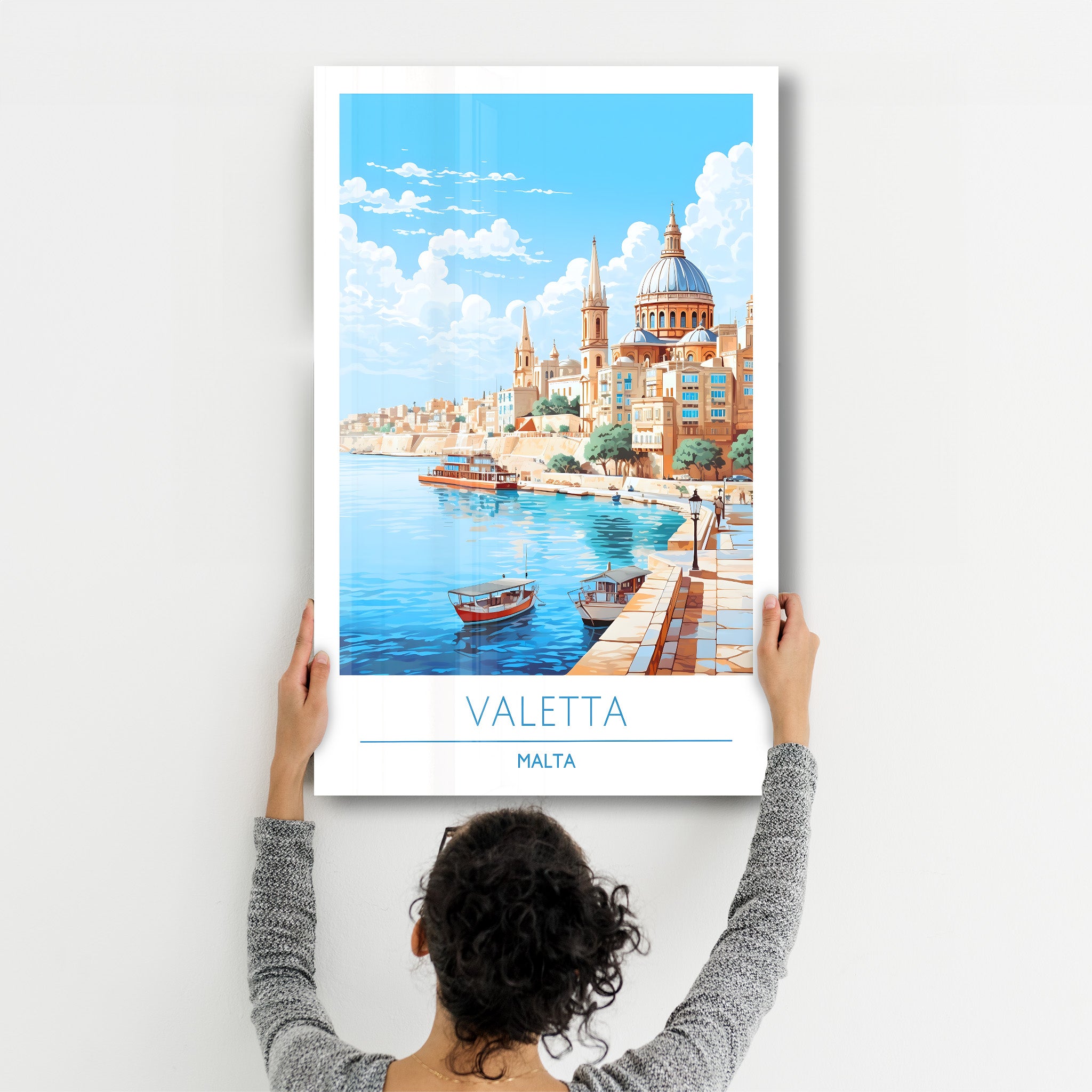 Valletta Malta-Reiseposter | <tc>Glasbild</tc>