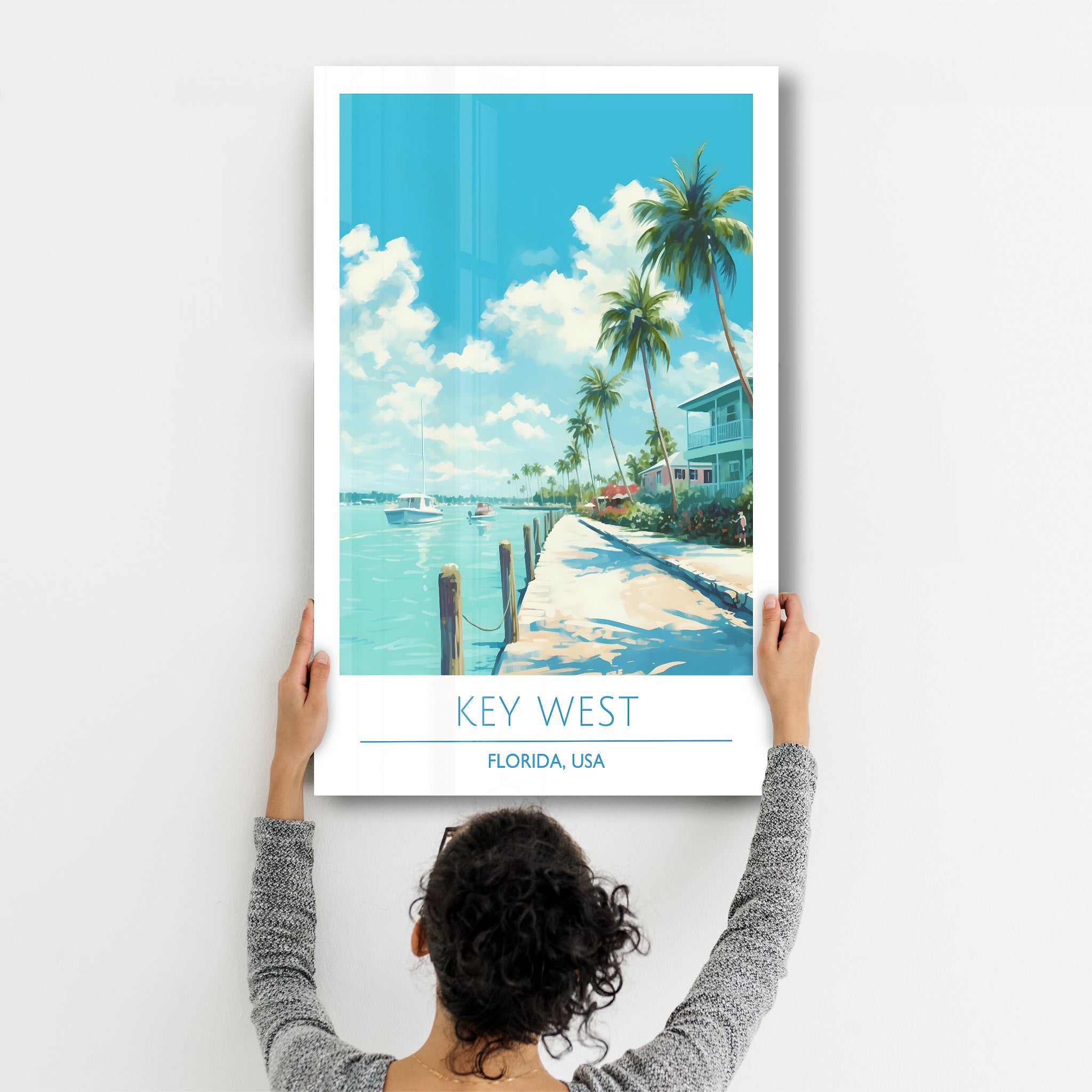 Key West-Florida USA-Reiseposter | <tc>Glasbild</tc>