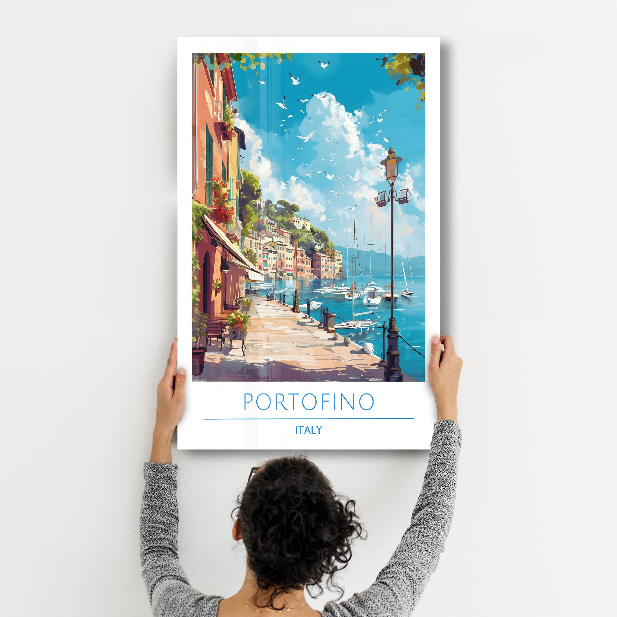 Portofino Italy-Travel Posters | Glass Wall Art