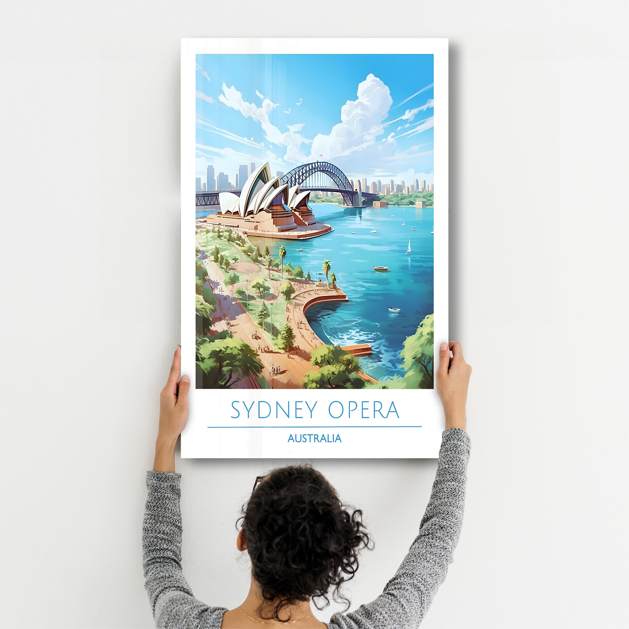 Sydney Opera Australien-Reiseposter | <tc>Glasbild</tc>