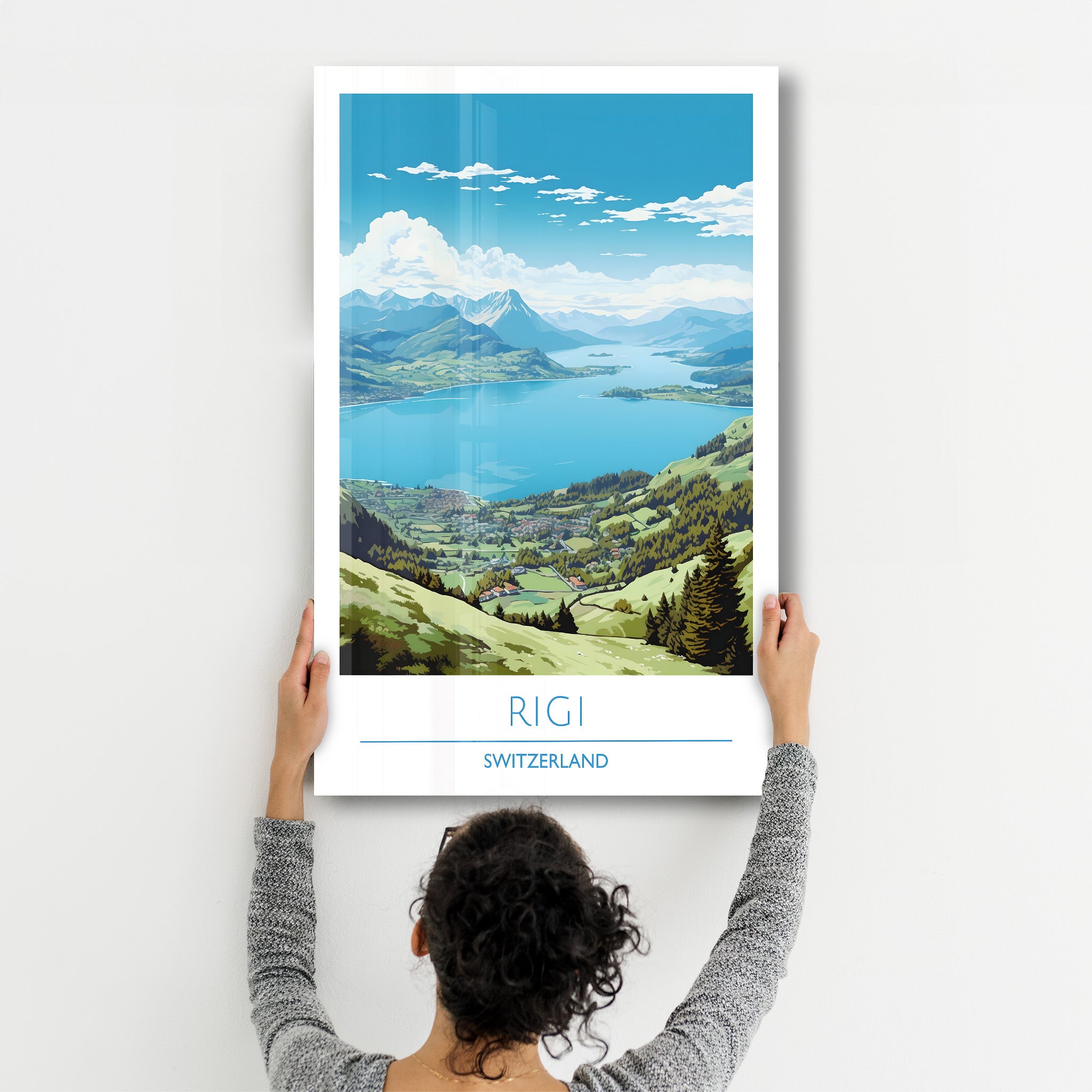 Rigi Schweiz-Reiseposter | <tc>Glasbild</tc>