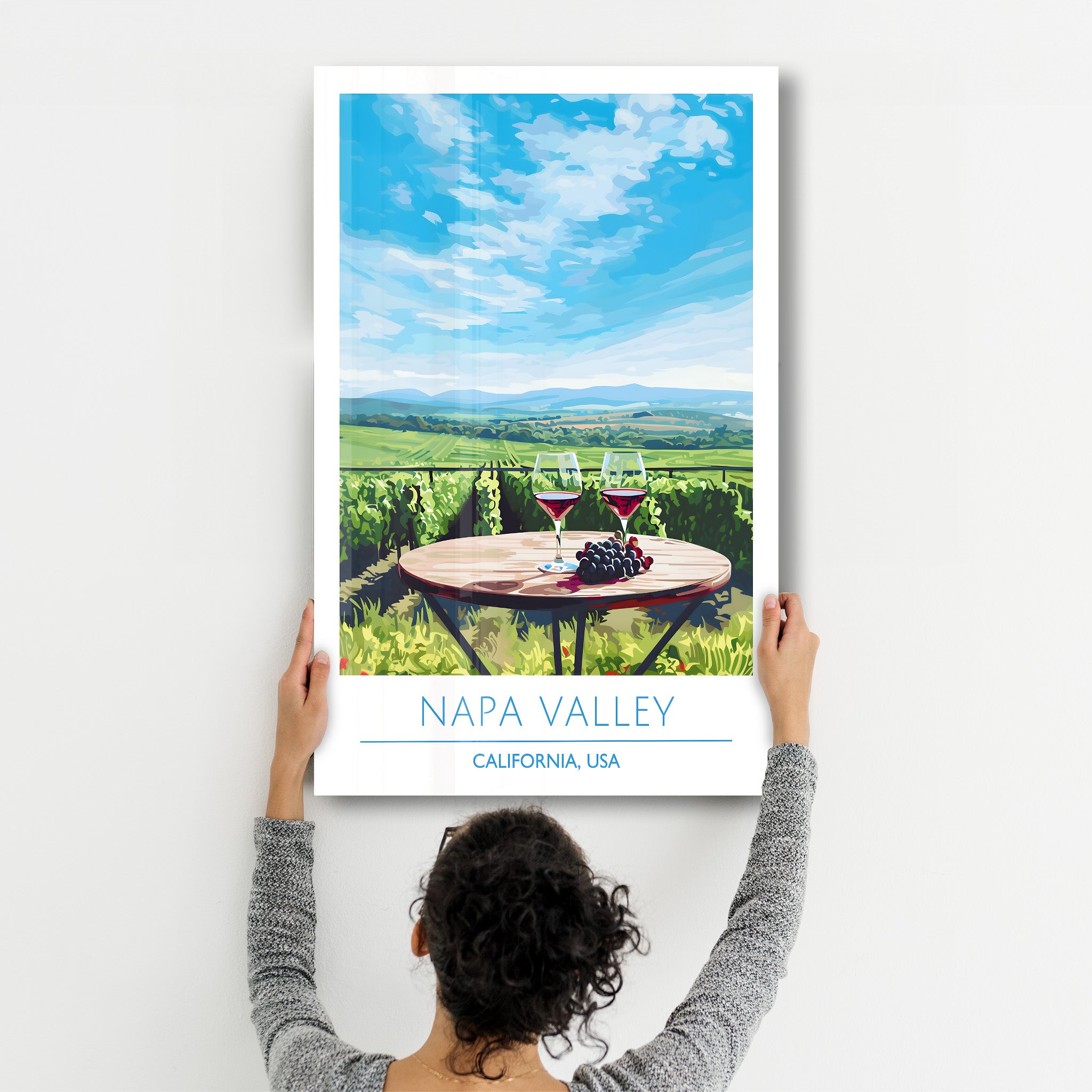 Napa Valley-Kalifornien USA-Reiseposter | <tc>Glasbild</tc>