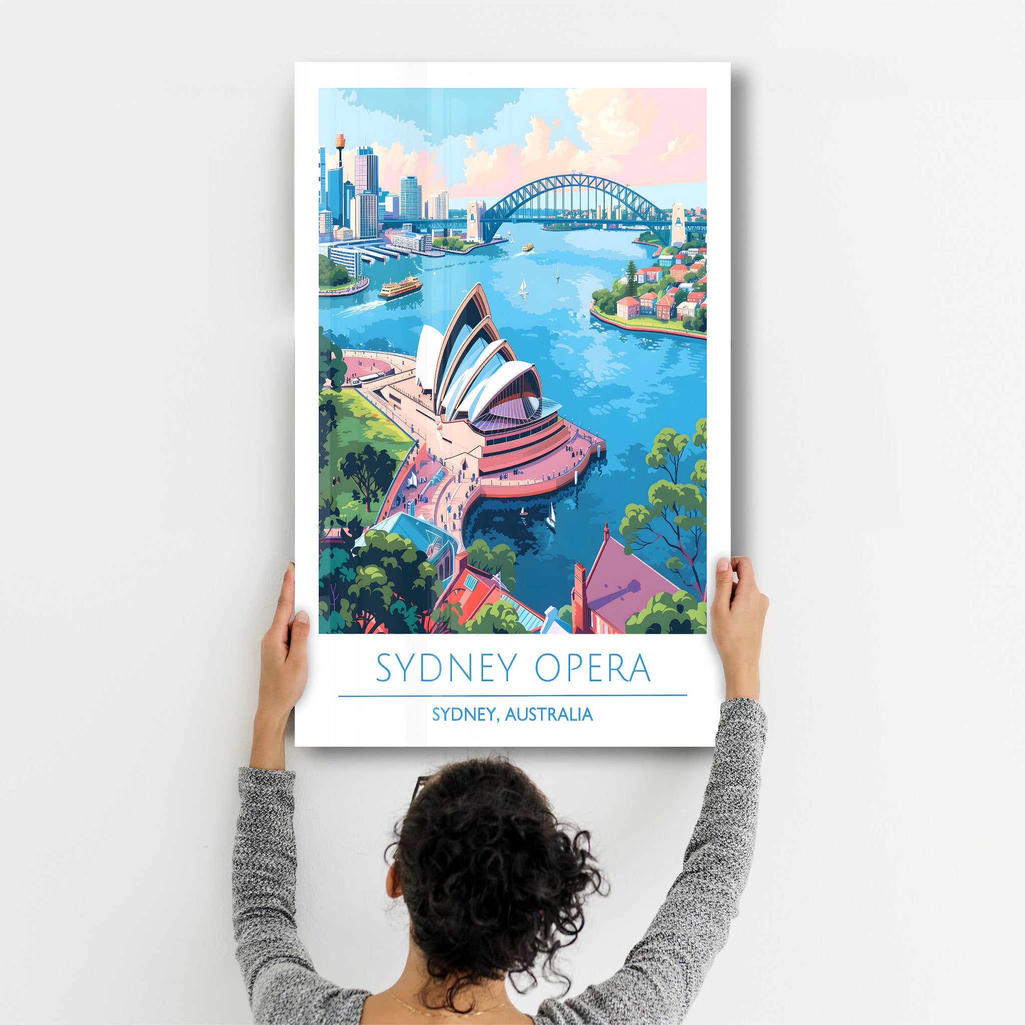 Sydney Opera Australien-Reiseposter | <tc>Glasbild</tc>