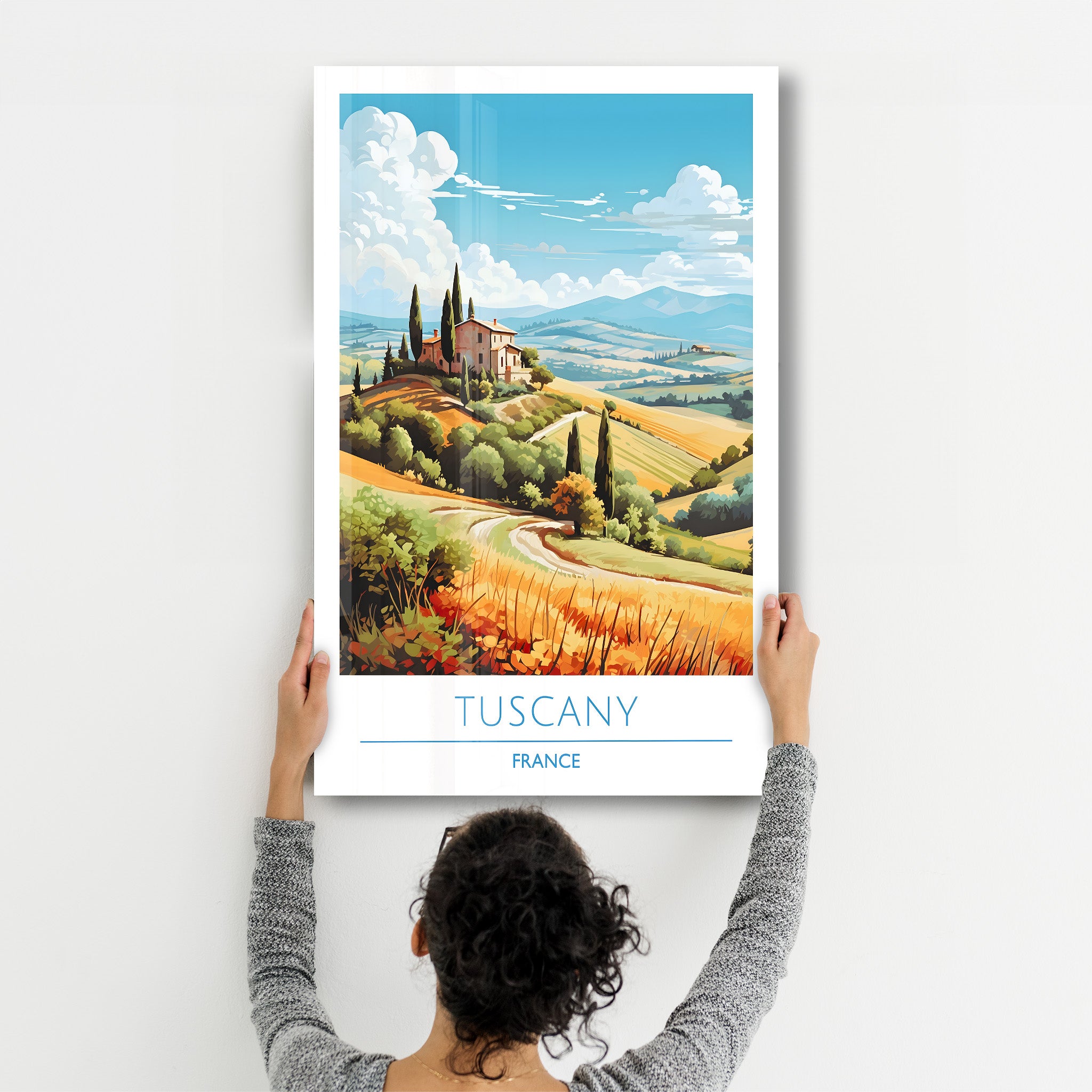 Toscane France-Affiches de voyage | Art mural en verre