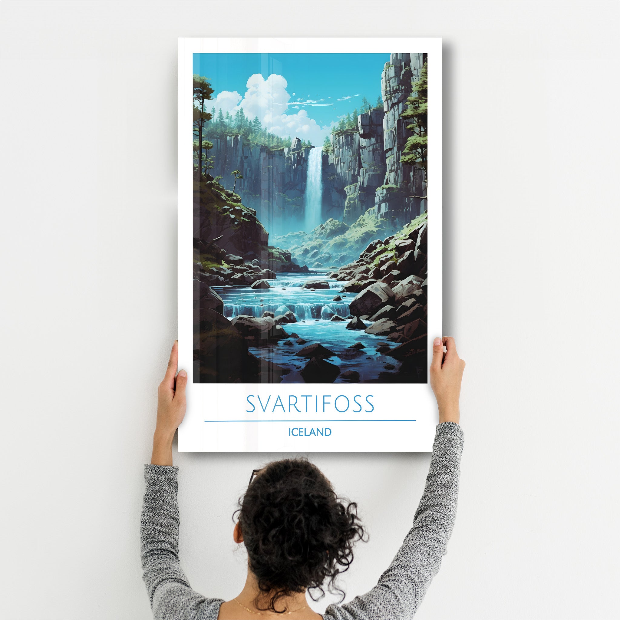 Svartifoss Island-Reiseposter | <tc>Glasbild</tc>