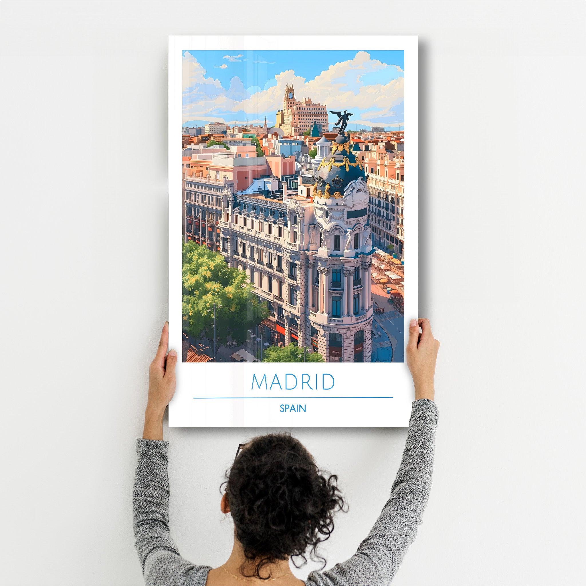 Madrid Spanien-Reiseposter | <tc>Glasbild</tc>