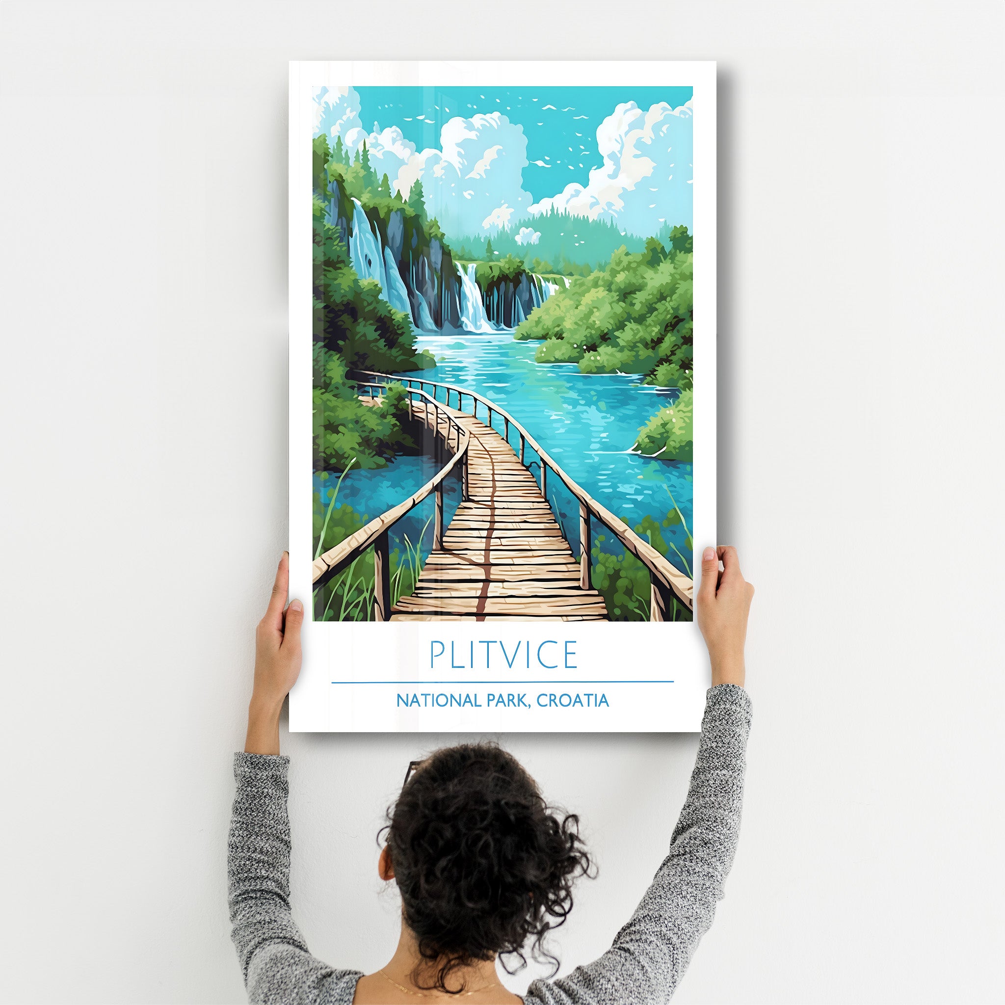 Plitvice-Nationalpark Kroatien-Reiseposter | <tc>Glasbild</tc>