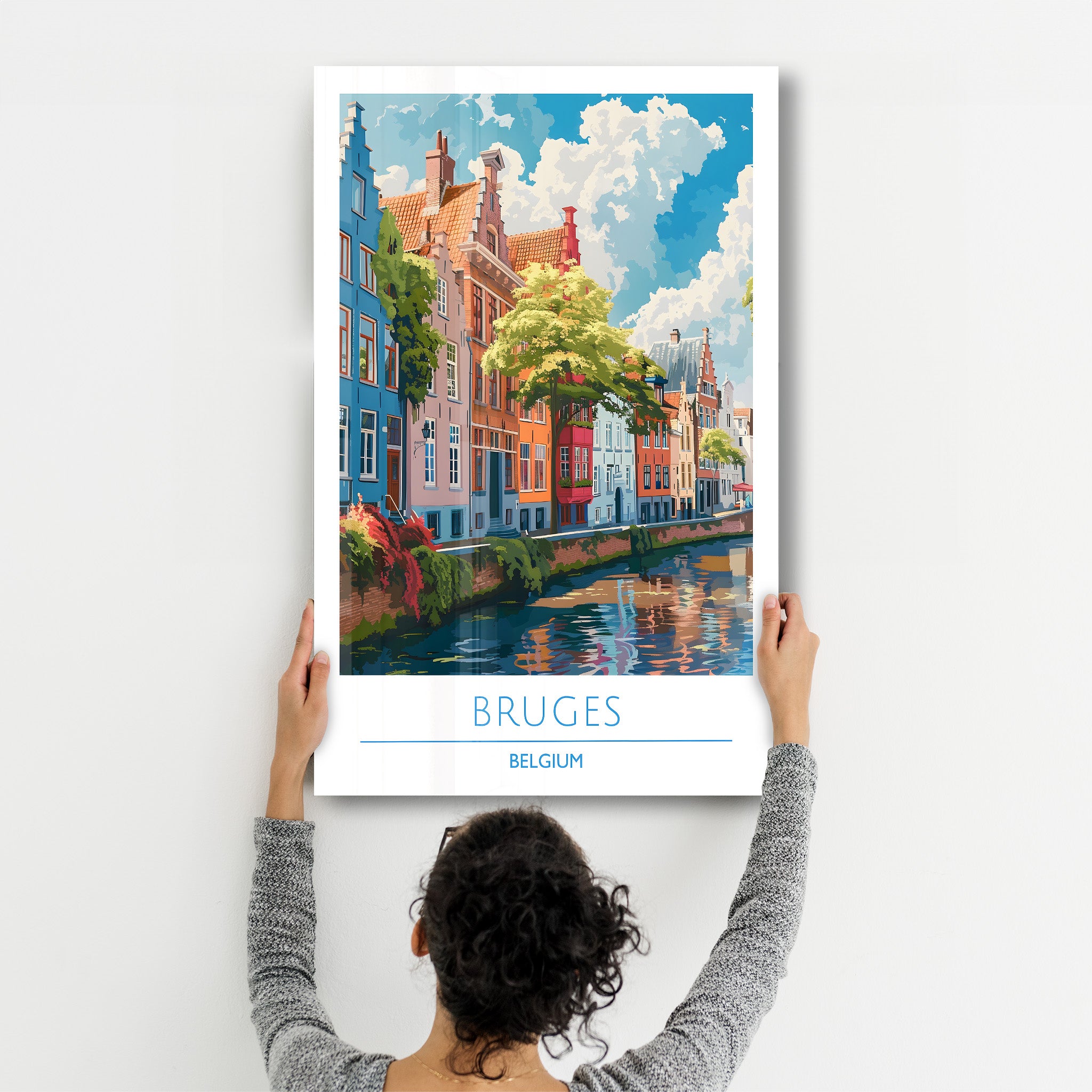 Bruges Belgique-Affiches de voyage | Art mural en verre