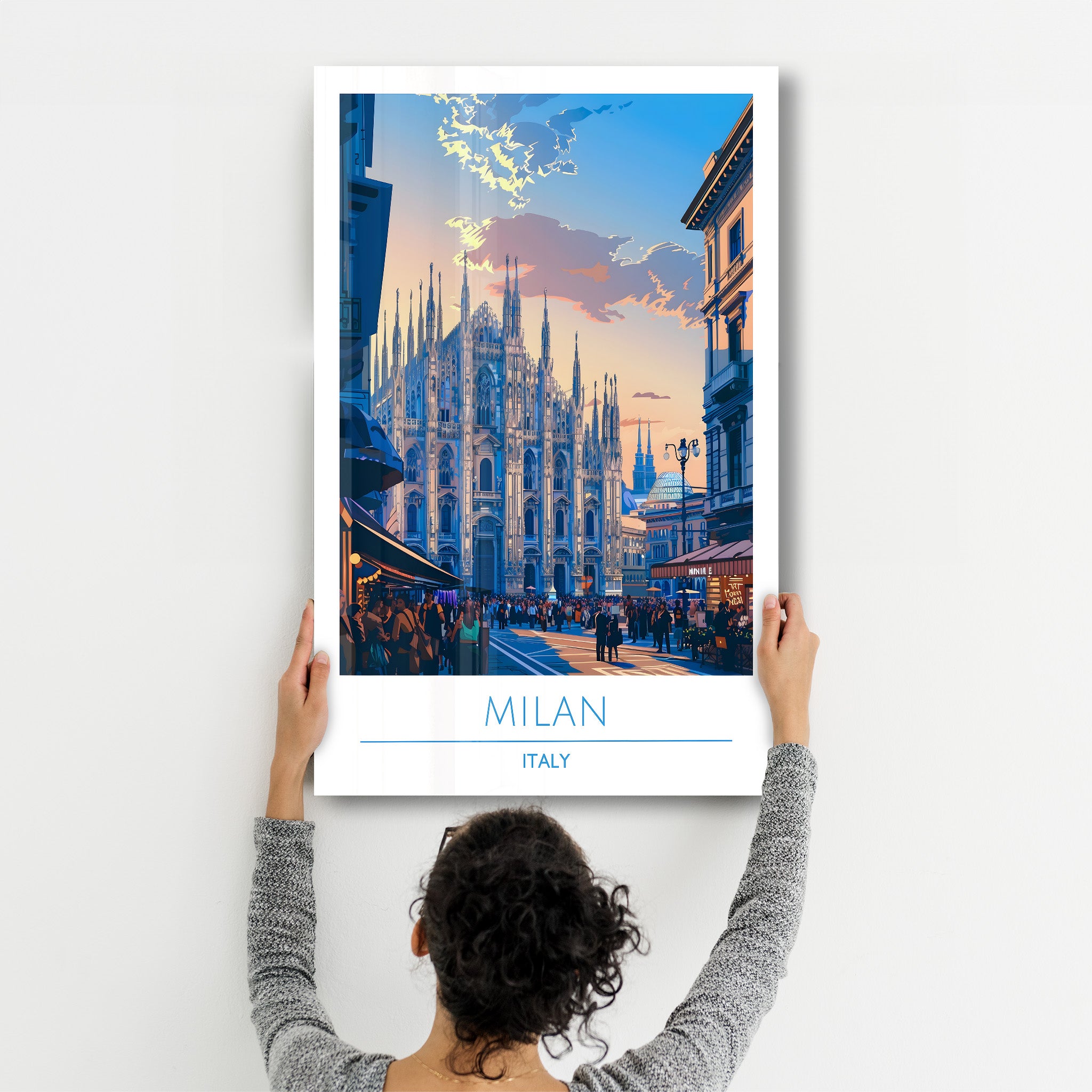 Mailand Italien-Reiseposter | <tc>Glasbild</tc>