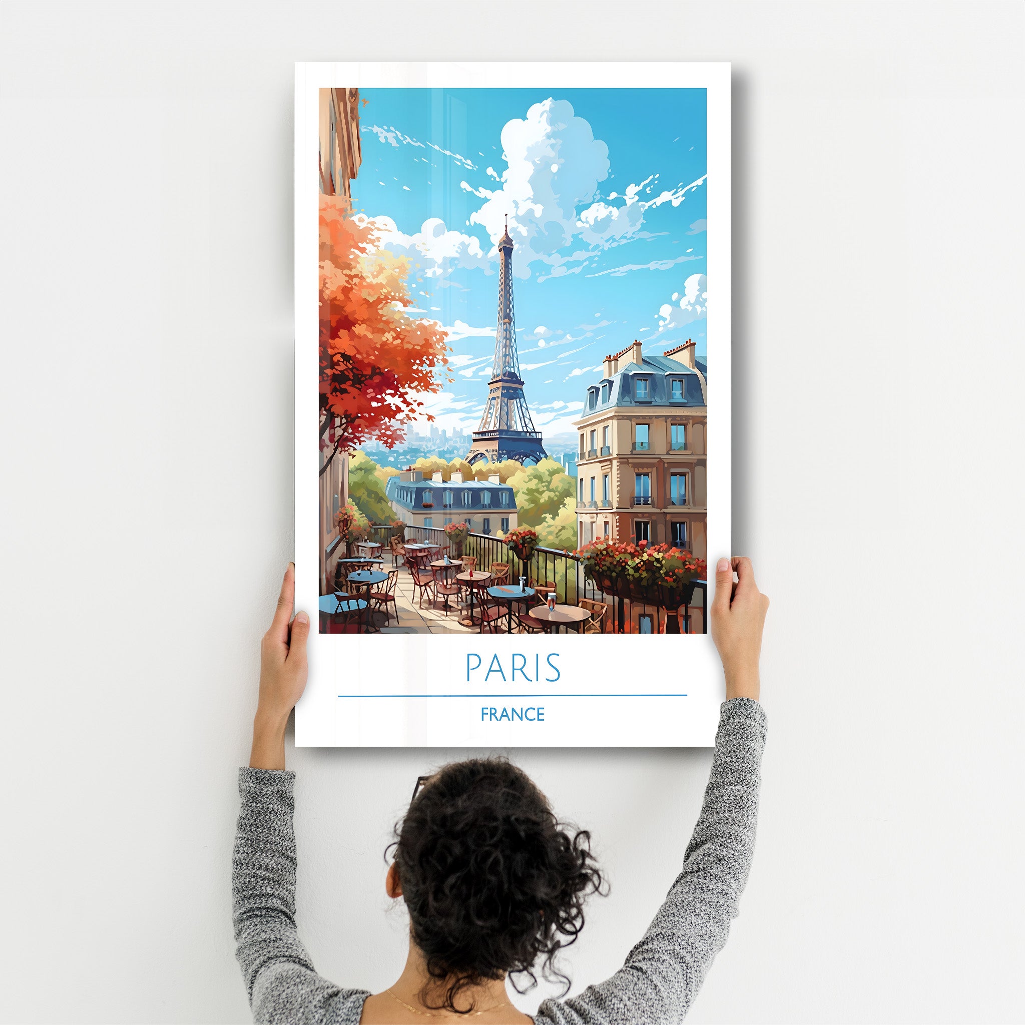 Paris Frankreich-Reiseposter | <tc>Glasbild</tc>