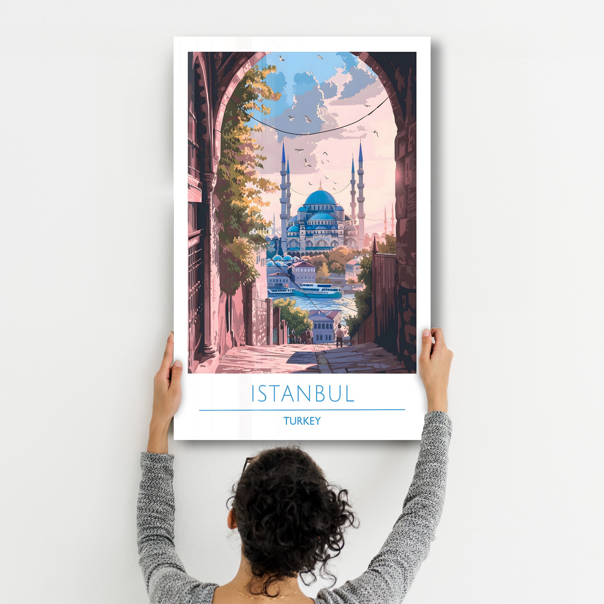 Istanbul Turkey-Travel Posters | Glass Wall Art