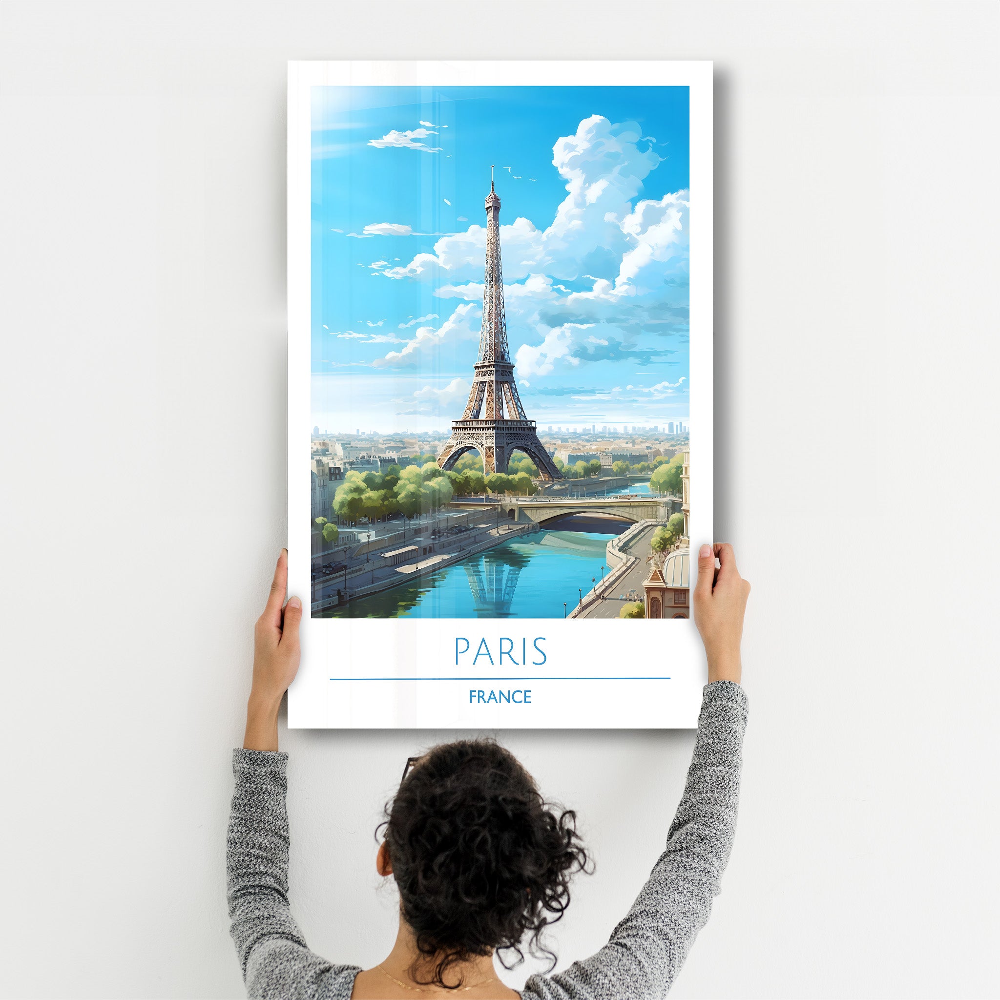 Paris France-Affiches de voyage | Art mural en verre