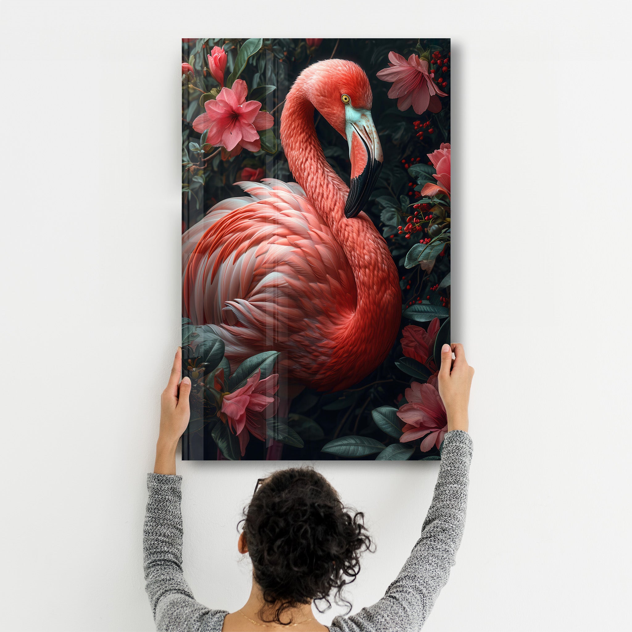 Beautiful Flamingo - Glass Wall Art