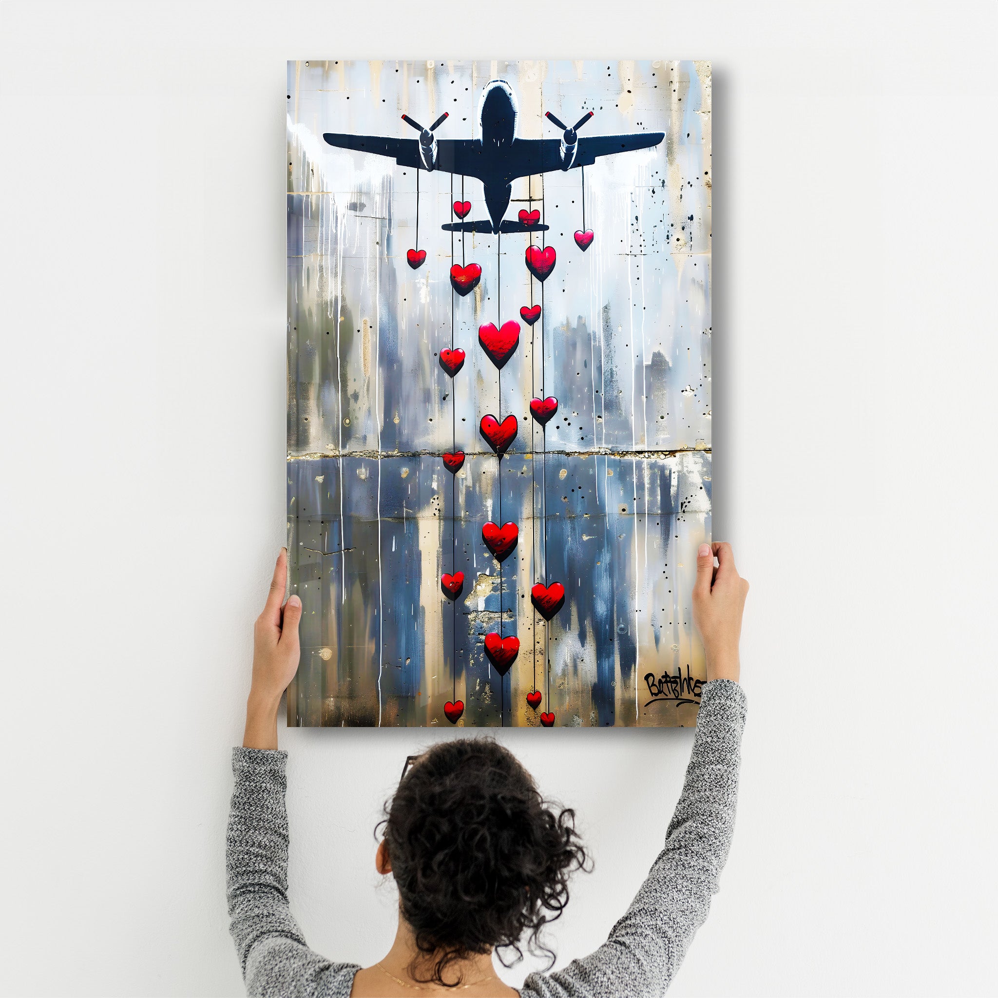 Love Bombing Banksy Style - Art mural en verre