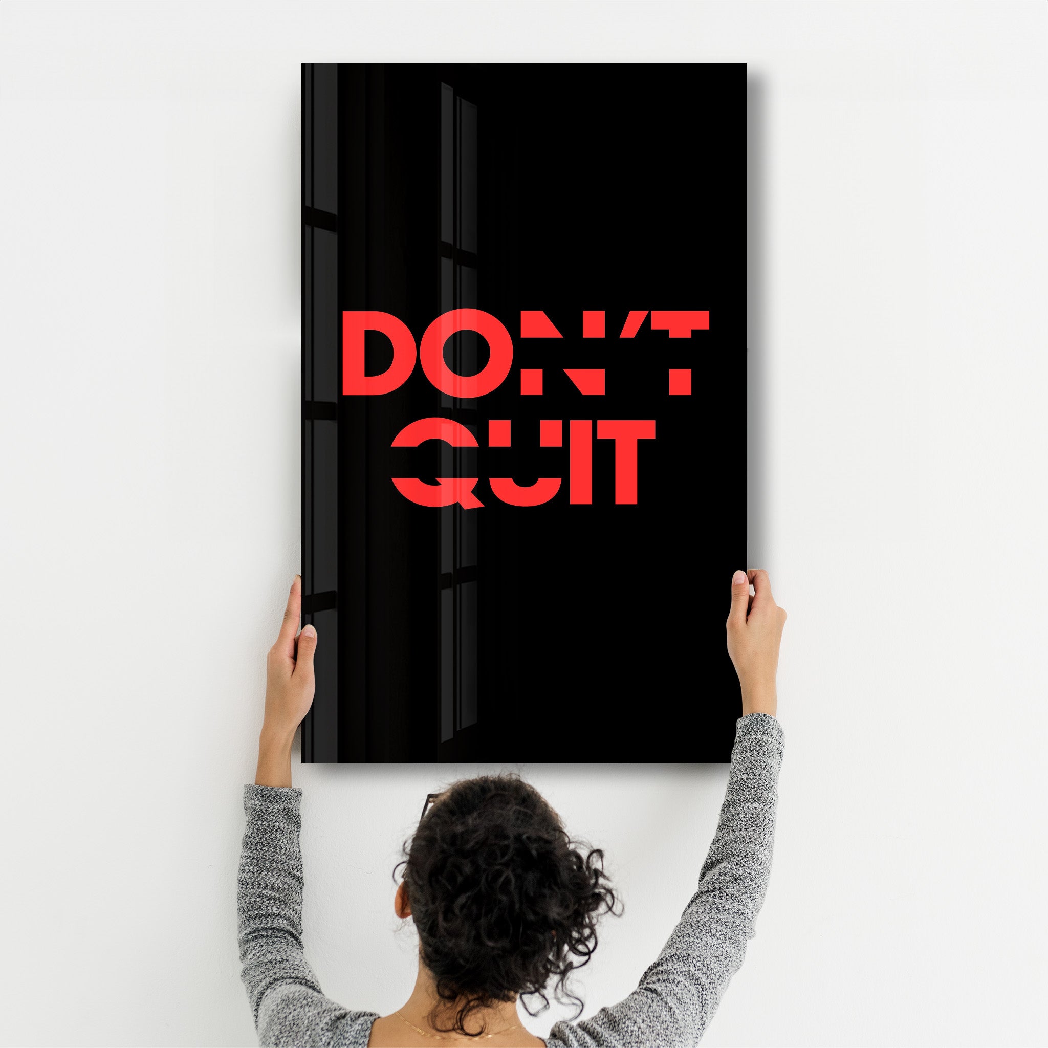 Don't Quit and Do It | Motivational Glass Wall Art