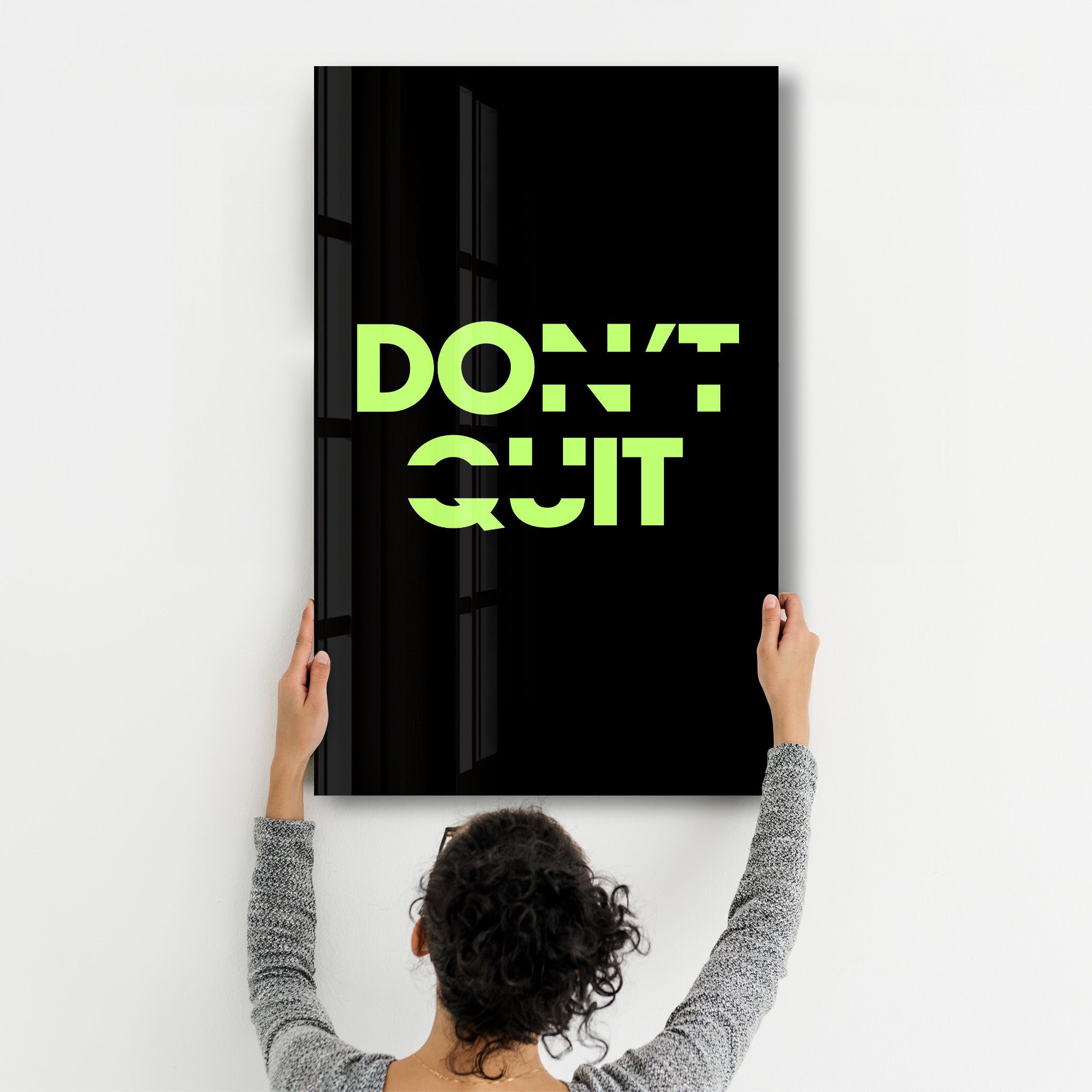 Don't Quit and Do It | Motivational Glass Wall Art