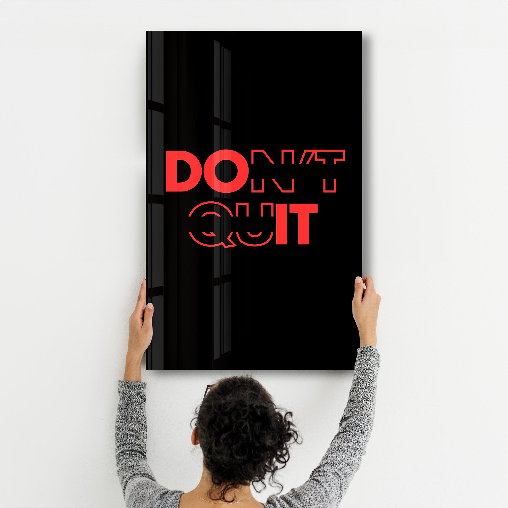 Don't Quit and Do It V2 | Motivational Glass Wall Art