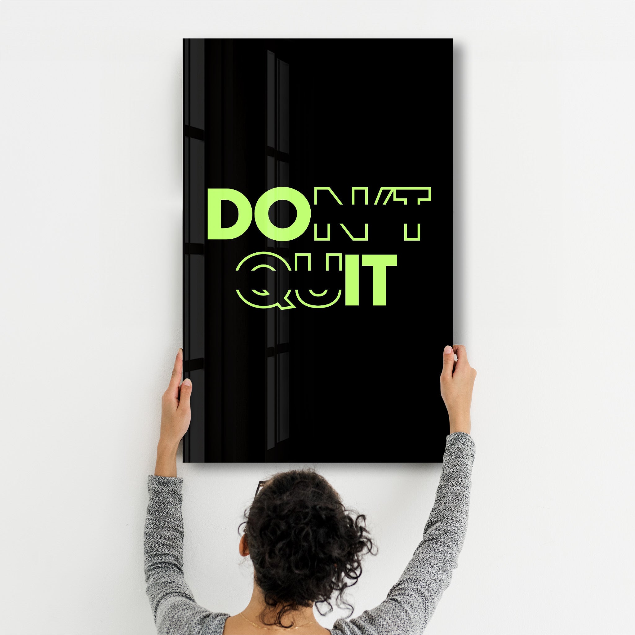 Don't Quit and Do It V2 | Motivational Glass Wall Art