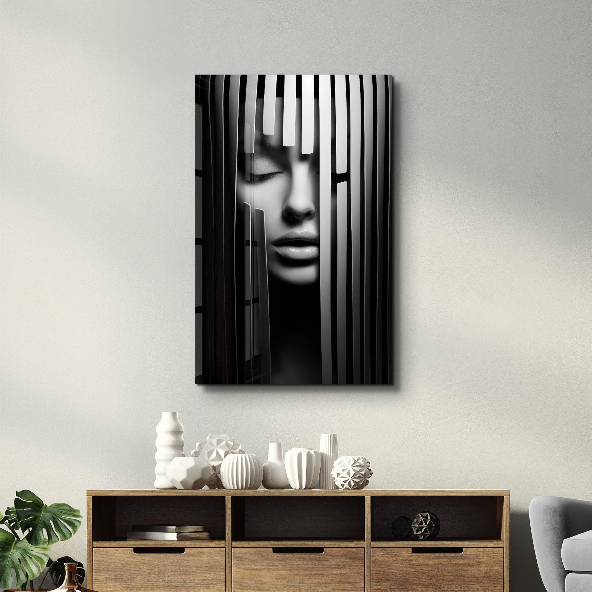 ・"Behind the Bars"・Designers Collection Glass Wall Art