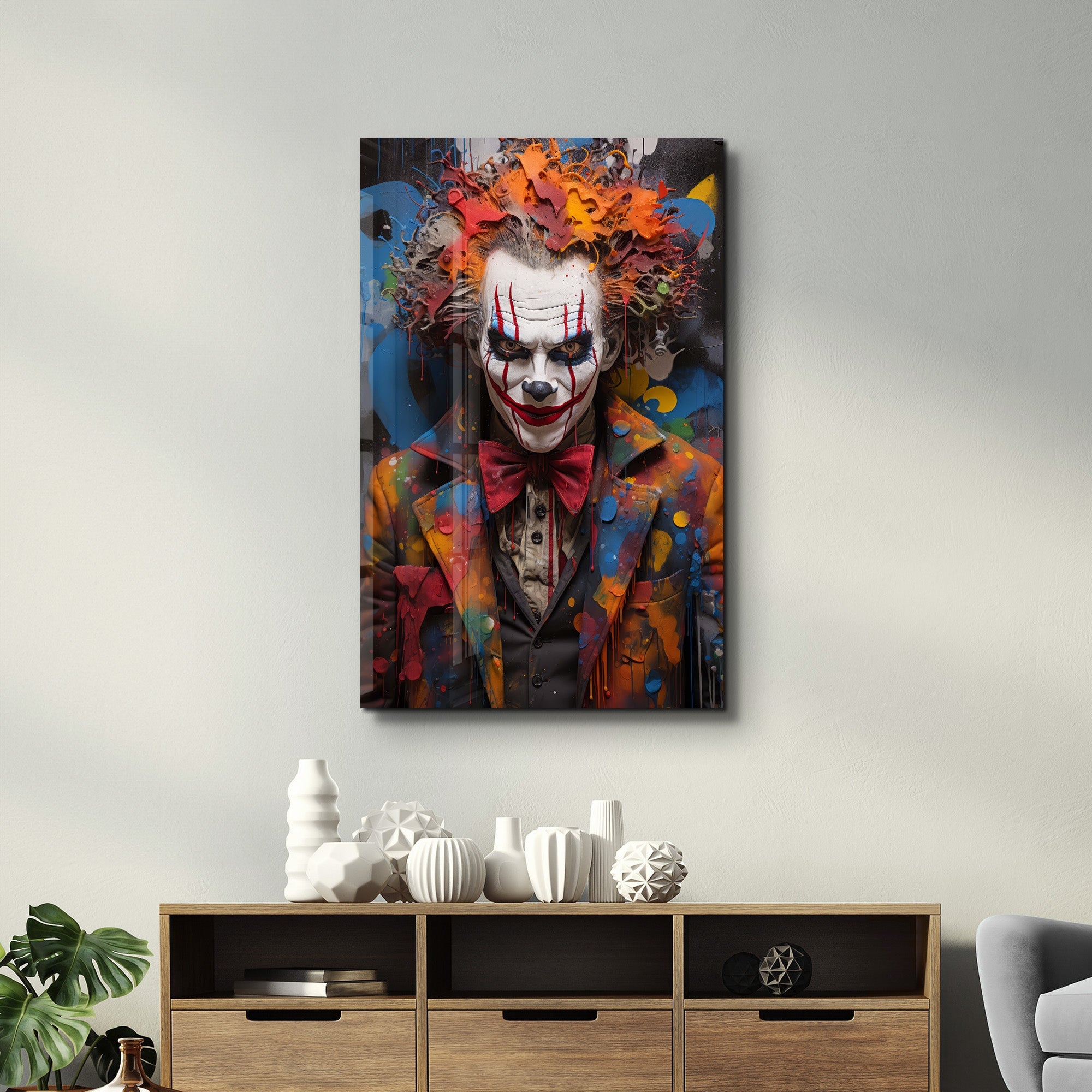 The Clown - Glass Wall Art