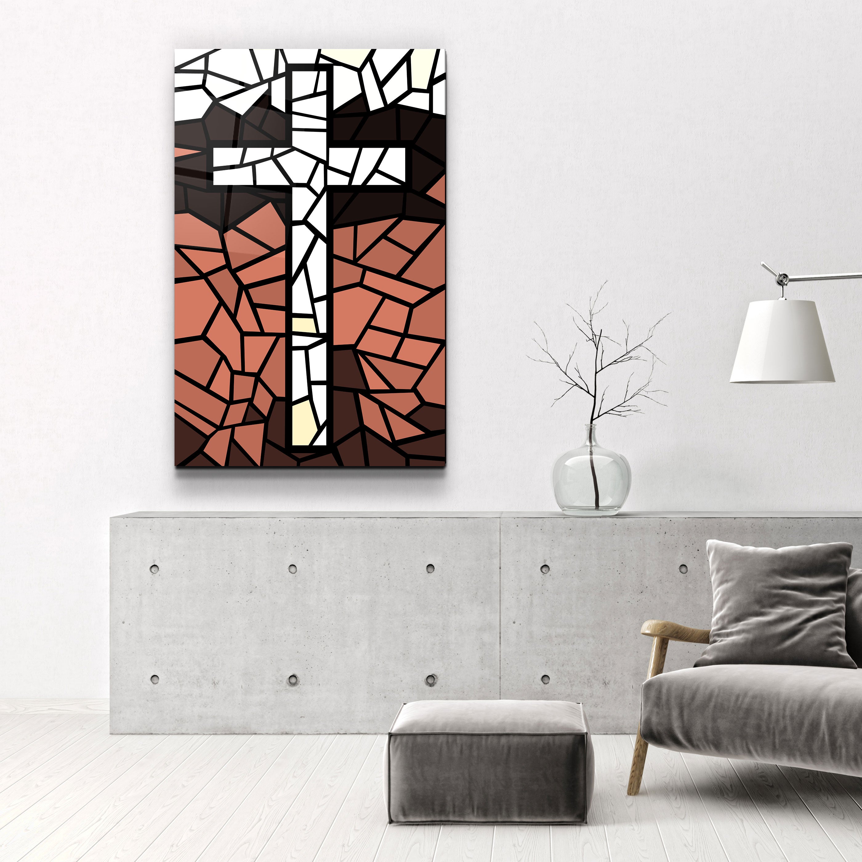."Croix". Art mural en verre de la collection Designers