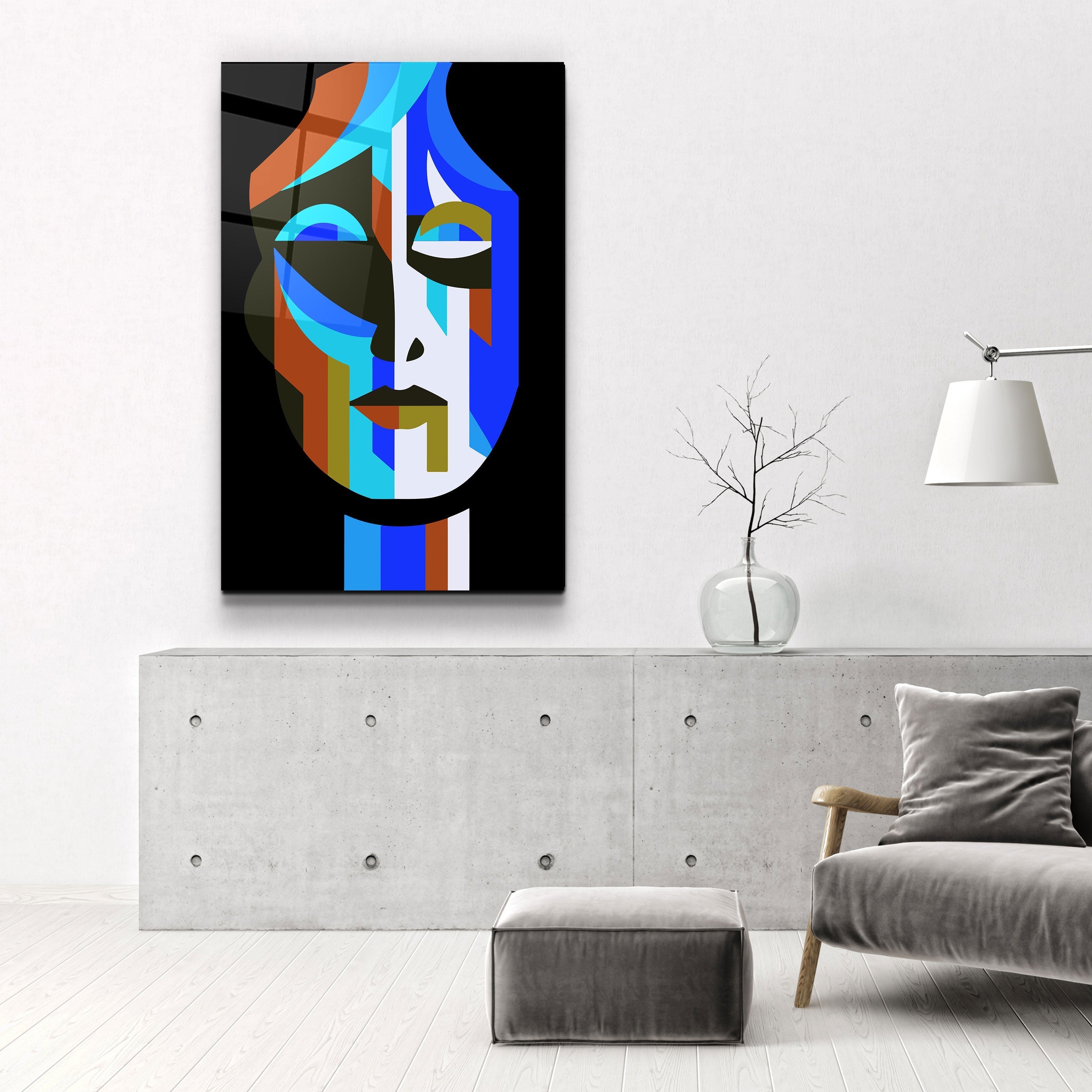 ・"Le visage - Bauhaus"・Art mural en verre de la collection du designer