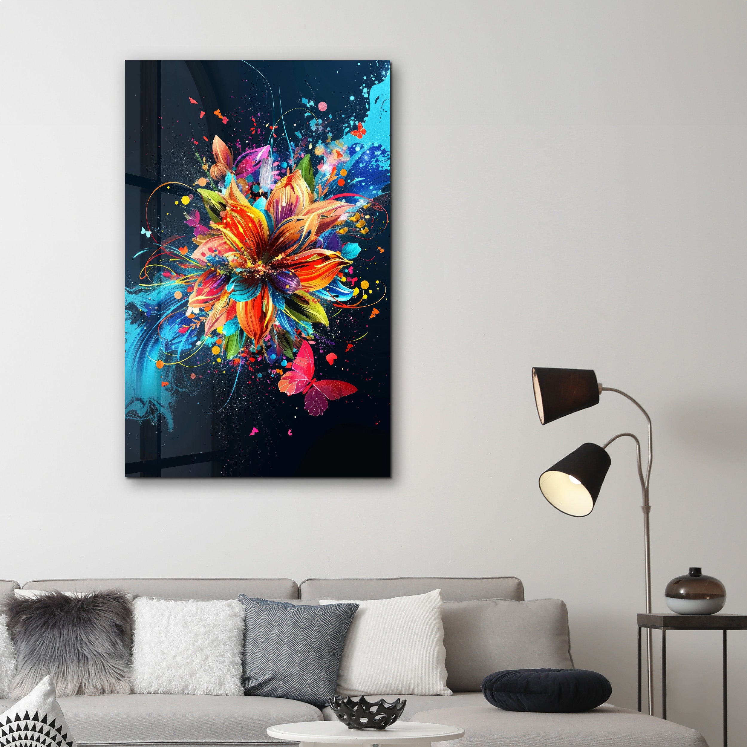 Spring Flowers - Glass Wall Art