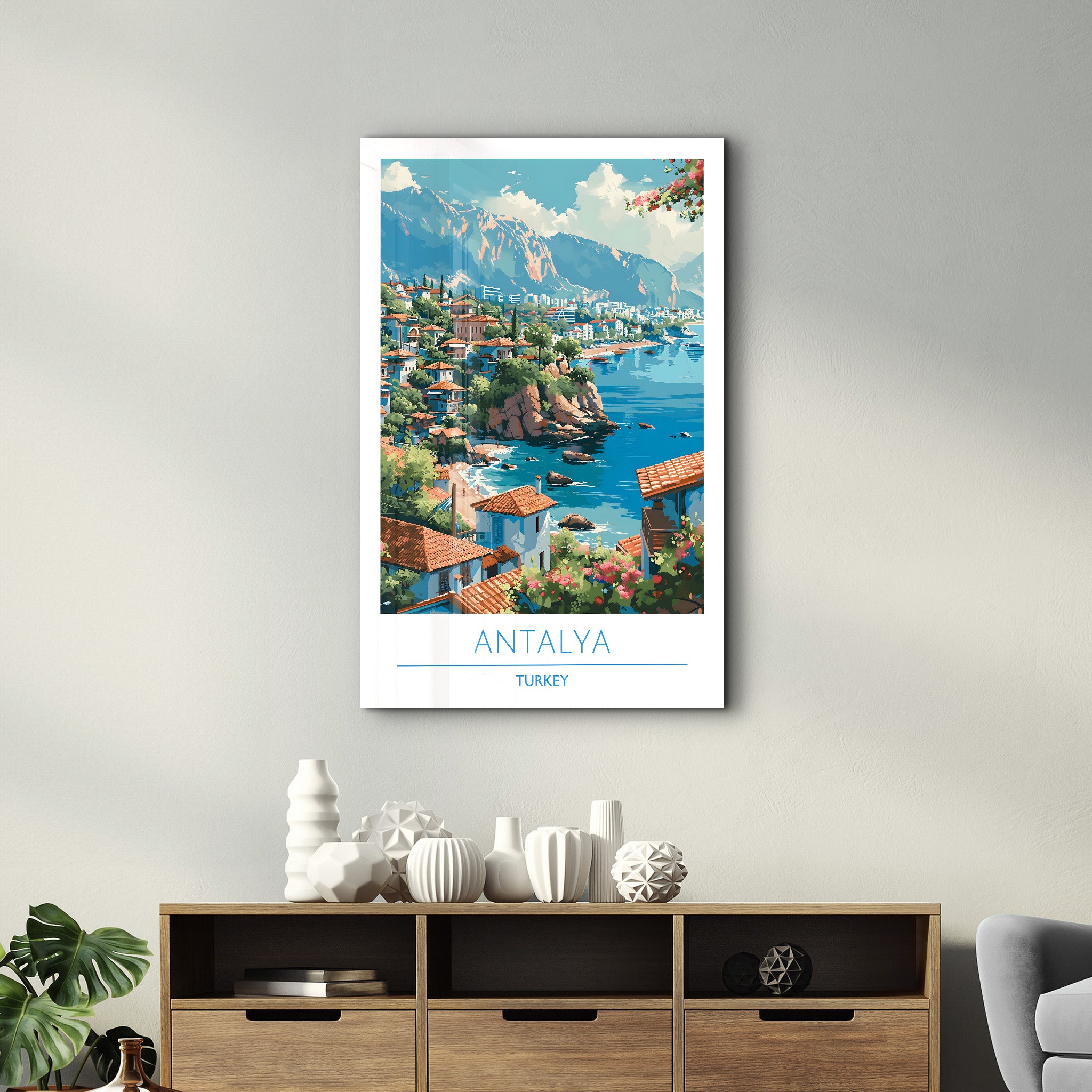 Antalya Türkei-Reiseposter | <tc>Glasbild</tc>