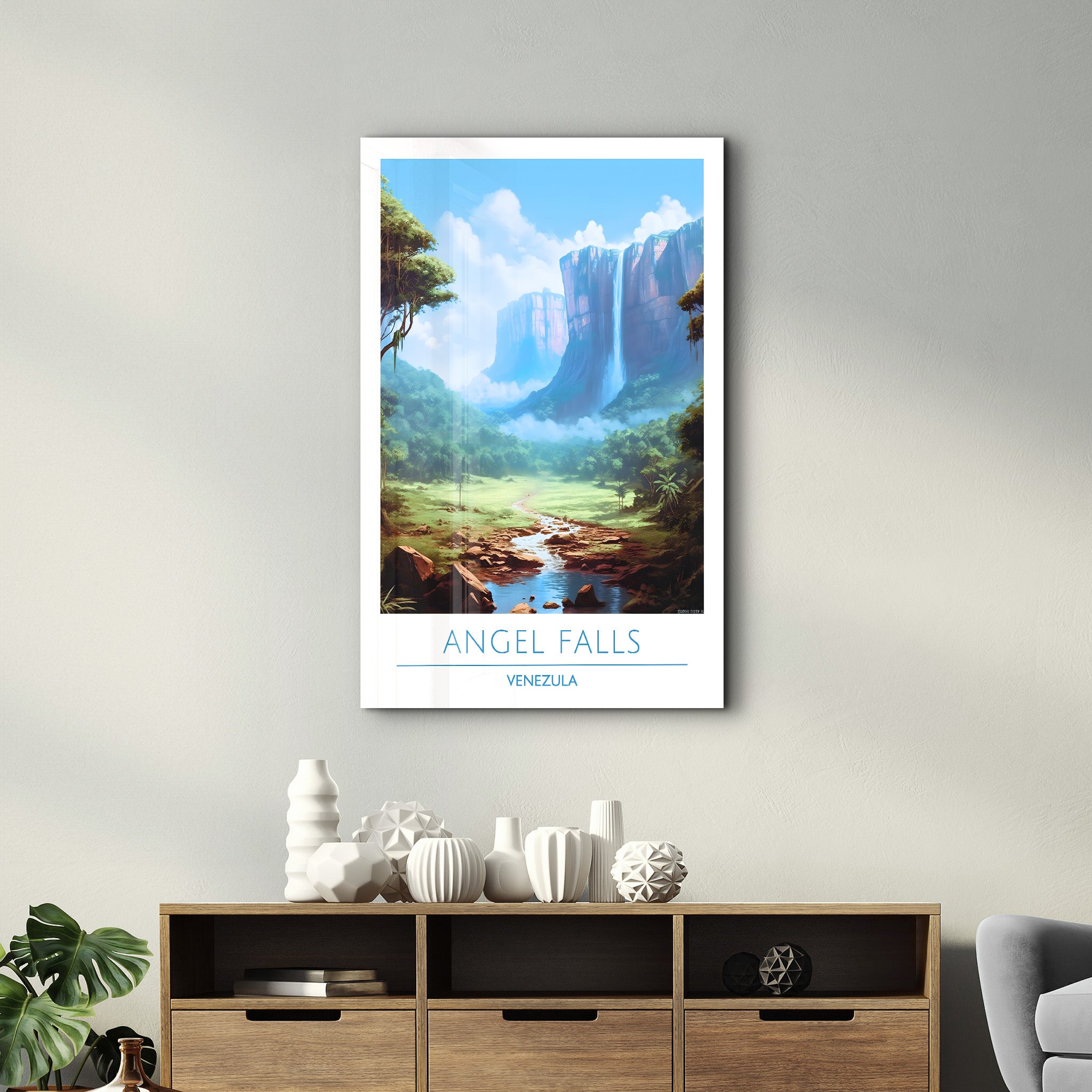 Angel Falls Venezula-Affiches de voyage | Art mural en verre