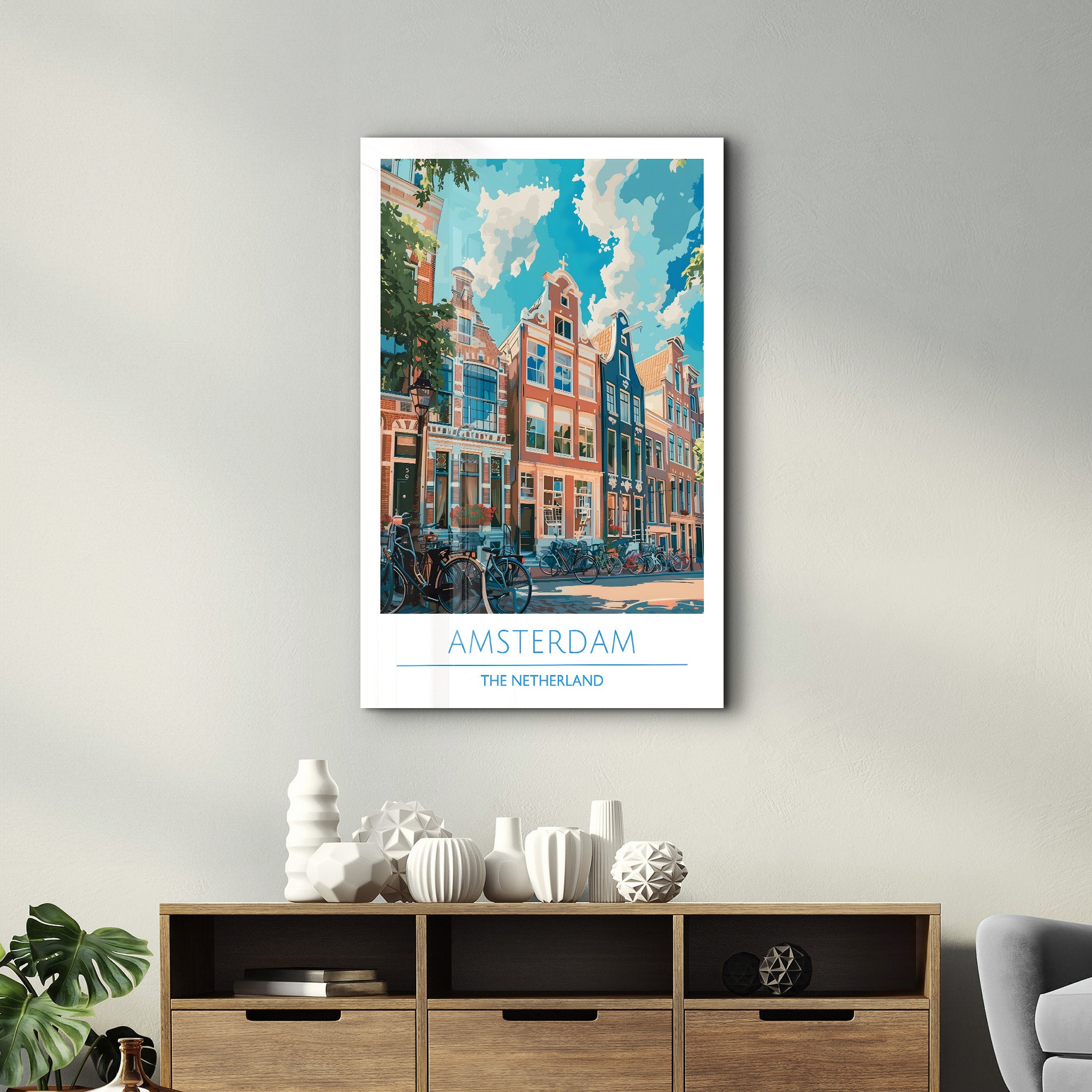 Amsterdam Pays-Bas-Affiches de voyage | Art mural en verre