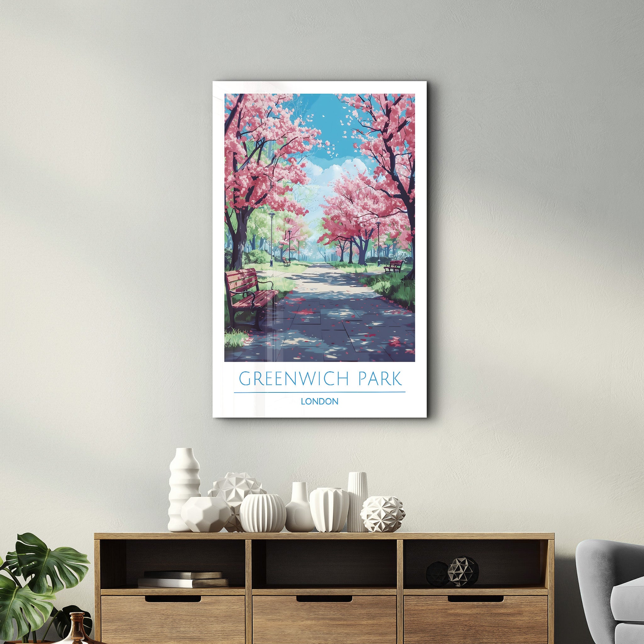 Greenwich Park London-Reiseposter | <tc>Glasbild</tc>