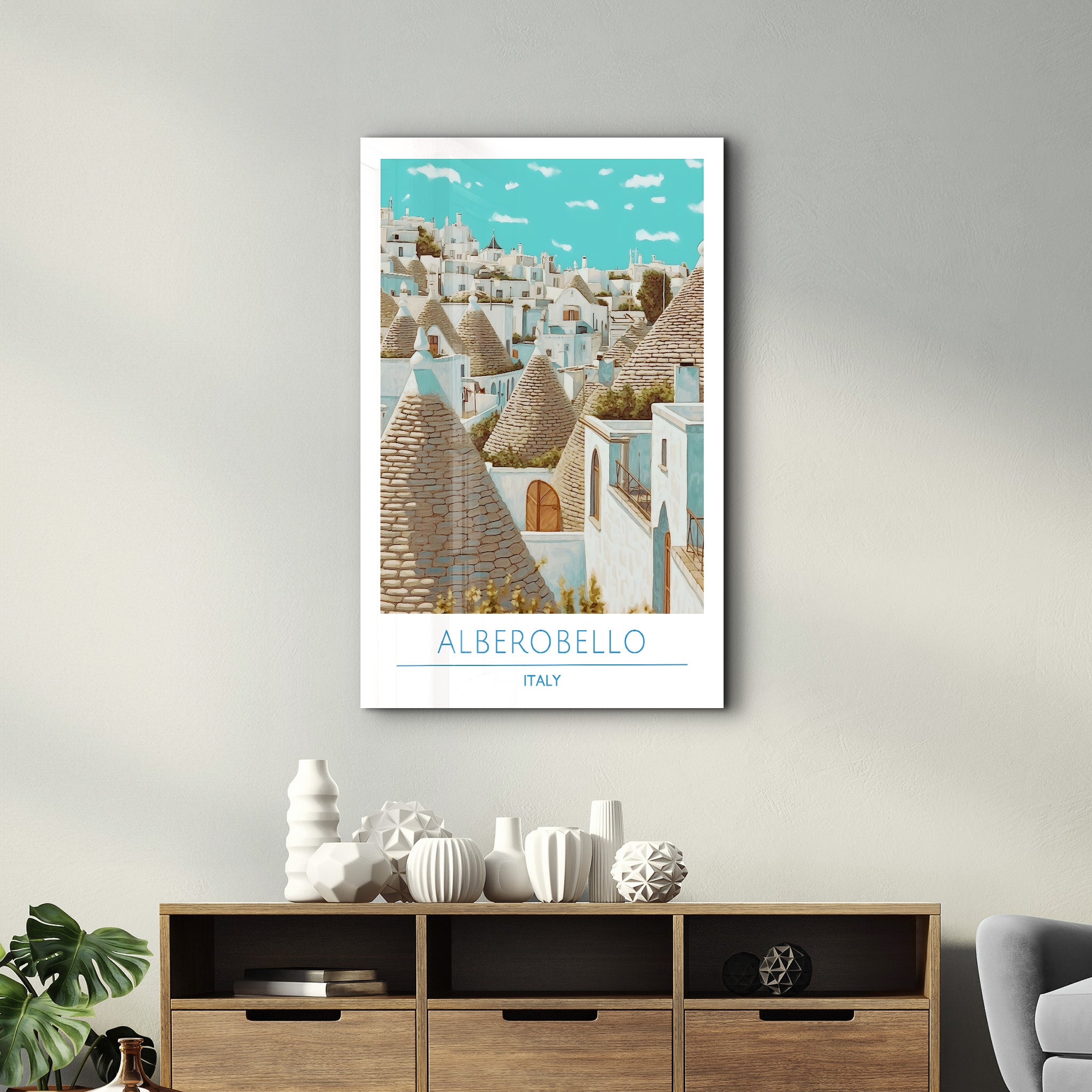 Alberobello Italy-Travel Posters | Glass Wall Art