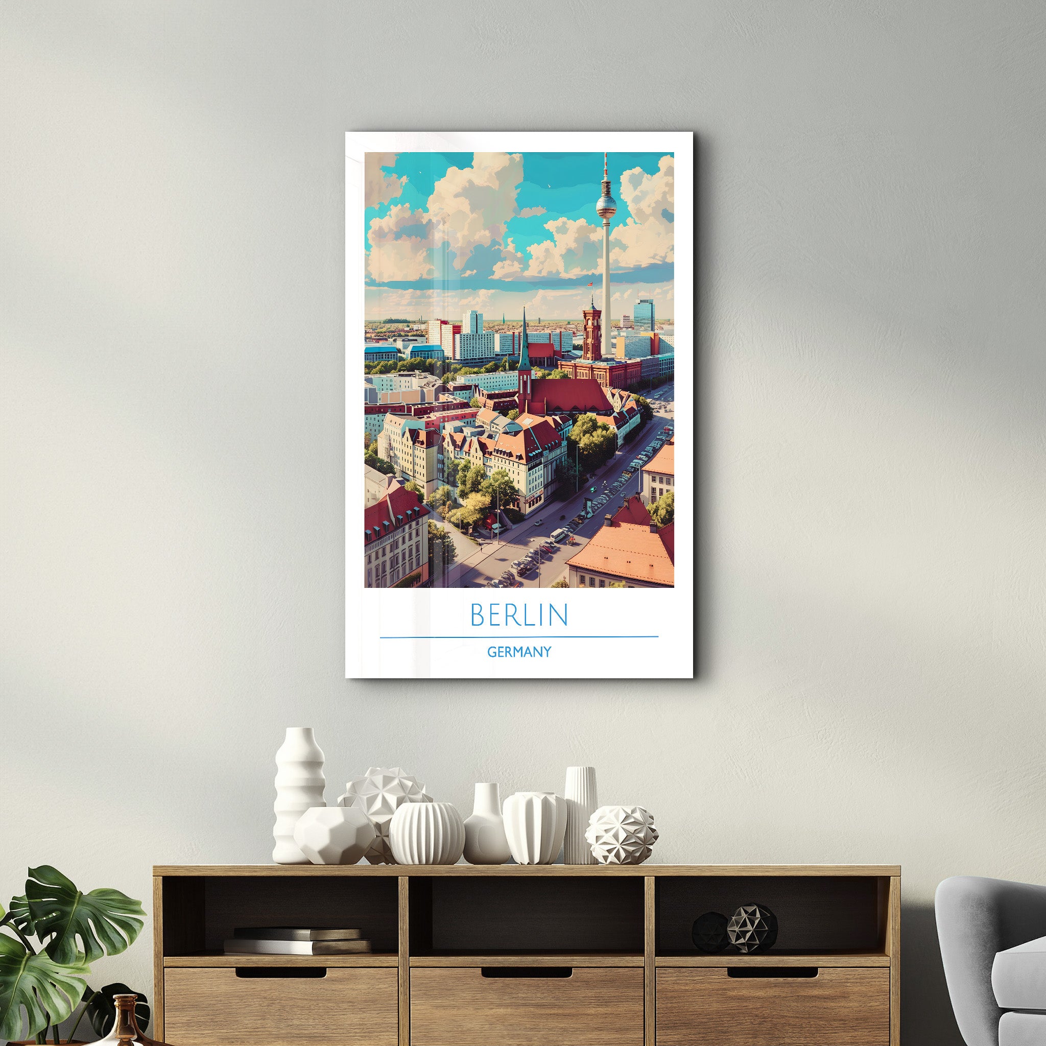 Berlin Deutschland-Reiseposter | <tc>Glasbild</tc>