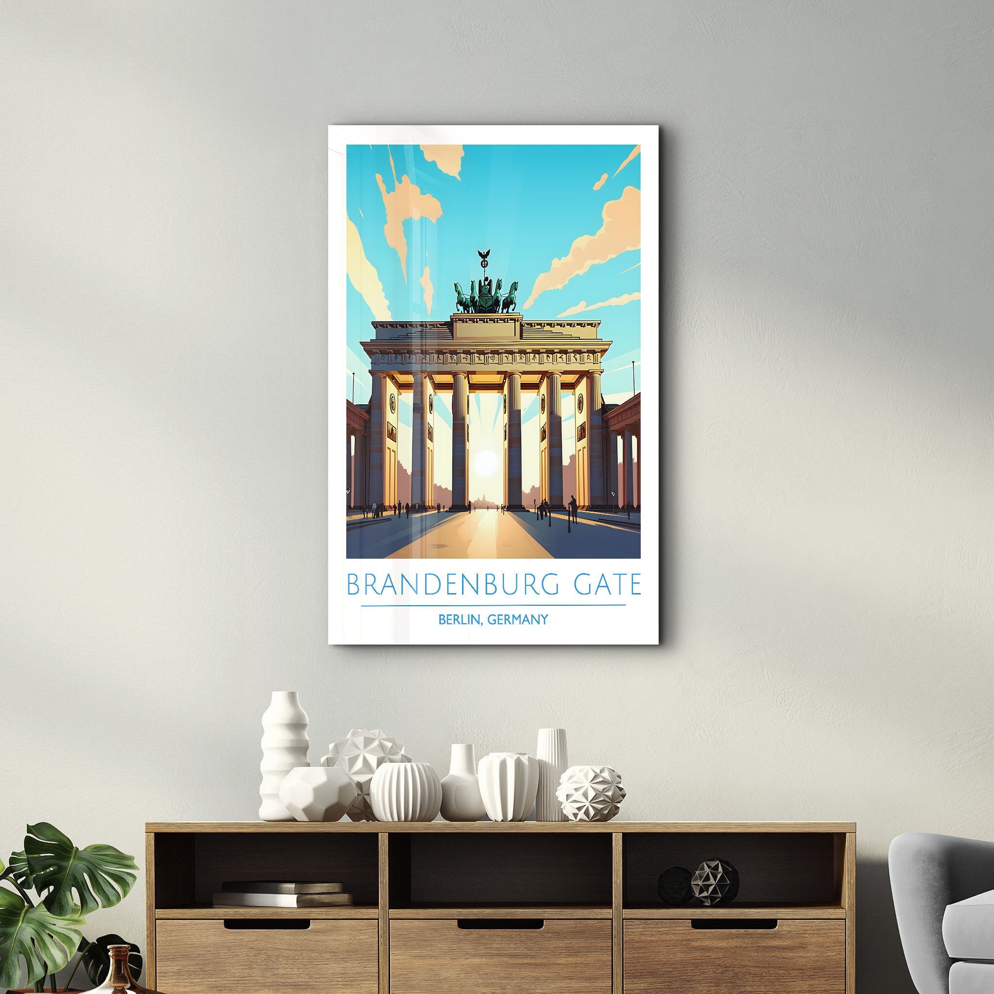 Brandenburger Tor-Berlin Deutschland-Reiseposter | <tc>Glasbild</tc>