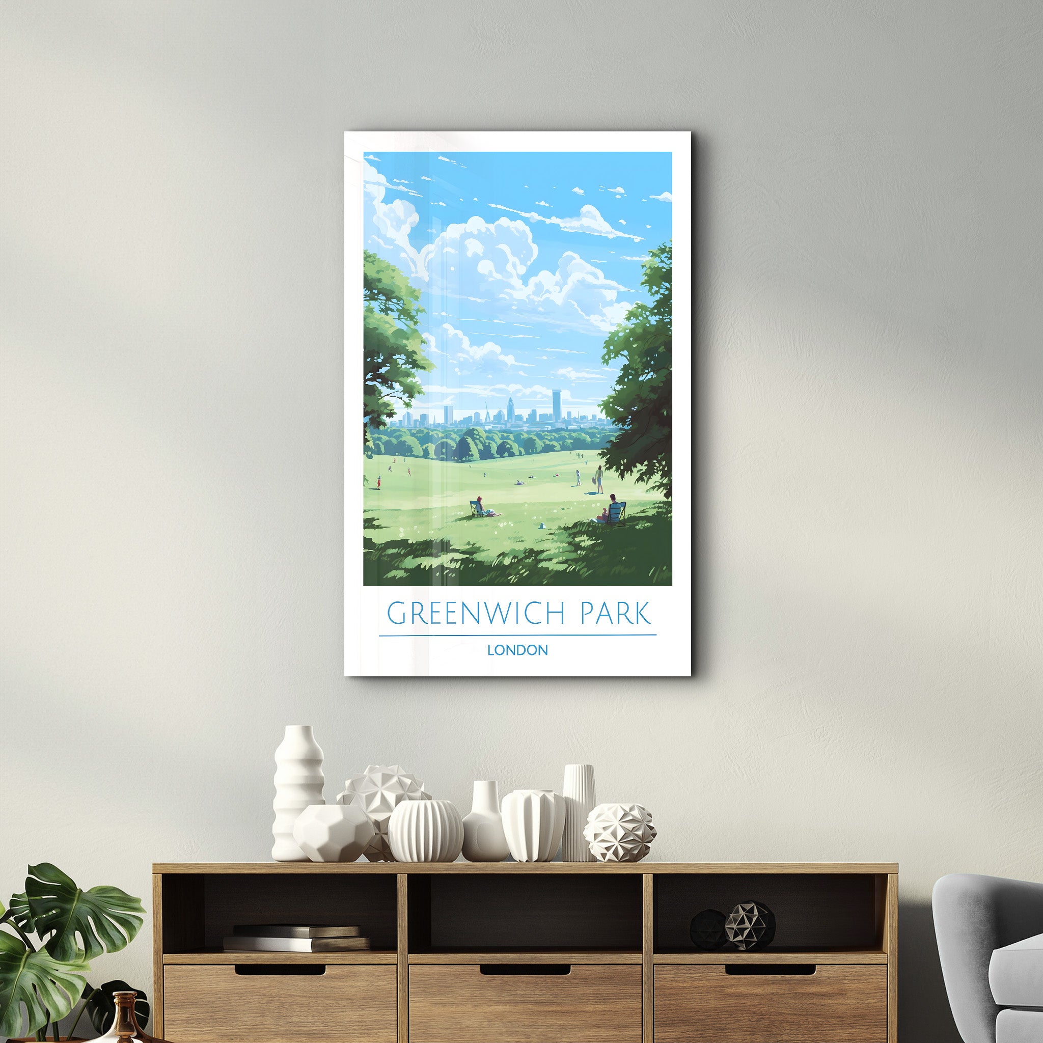 Greenwich Park London-Reiseposter | <tc>Glasbild</tc>