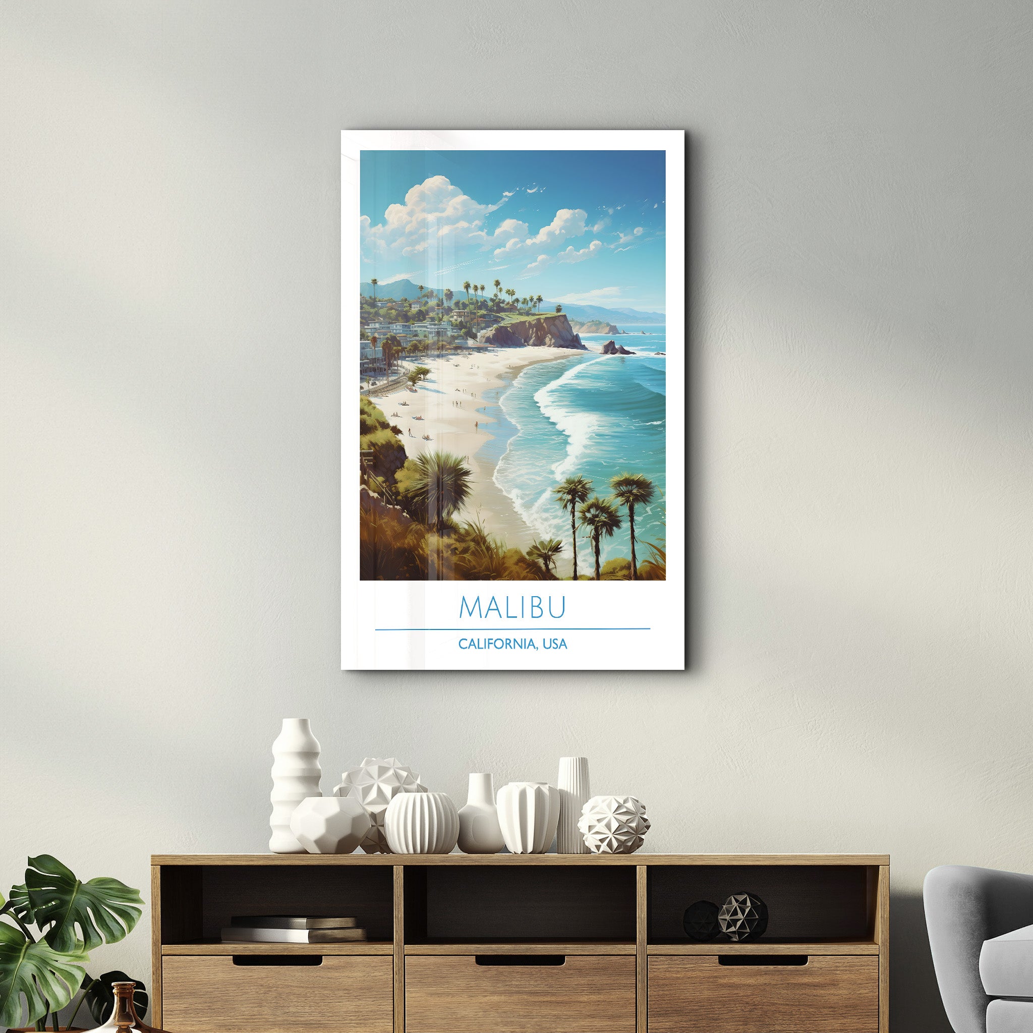 Malibu-Californie USA-Affiches de voyage | Art mural en verre