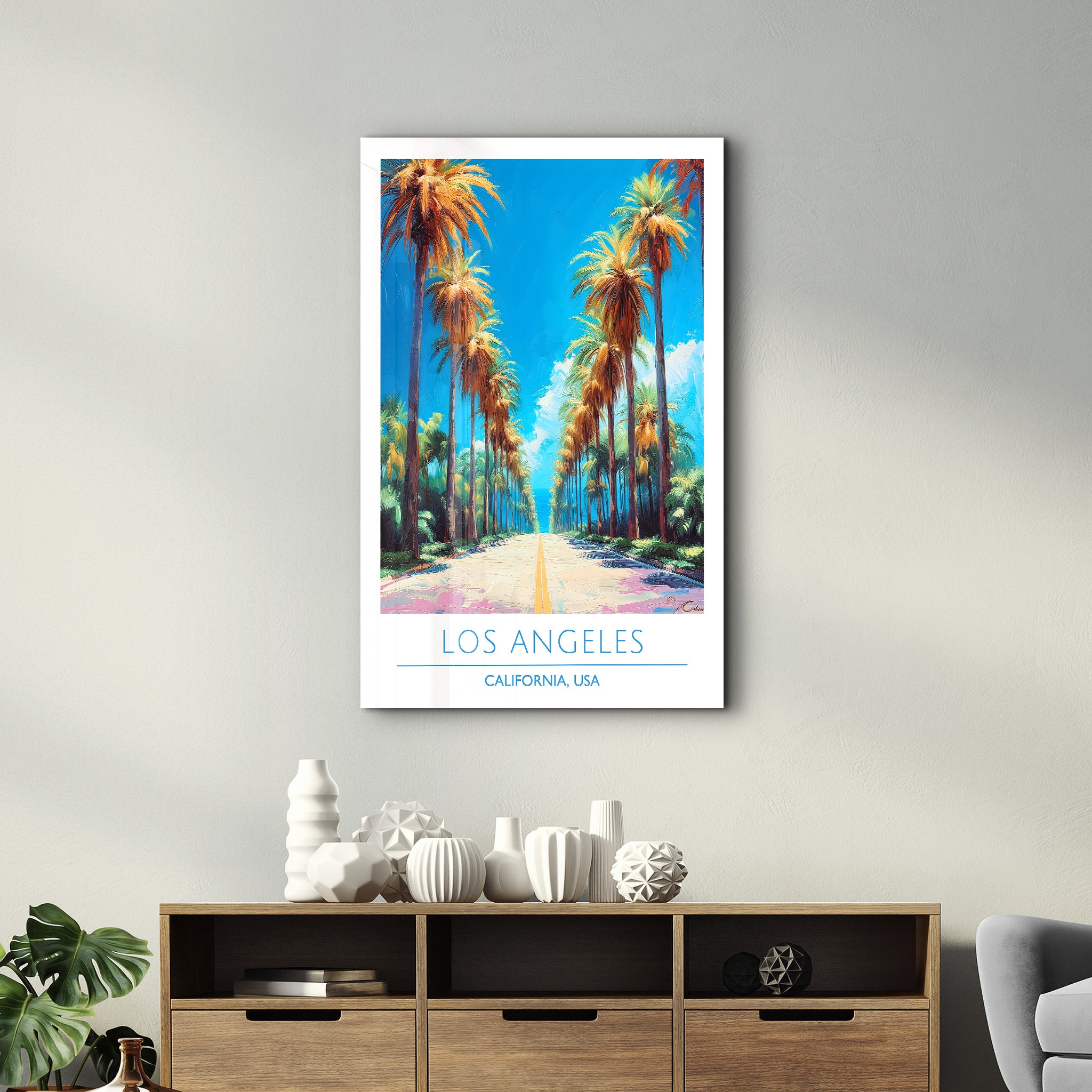 Los Angeles-Californie USA-Affiches de voyage | Art mural en verre