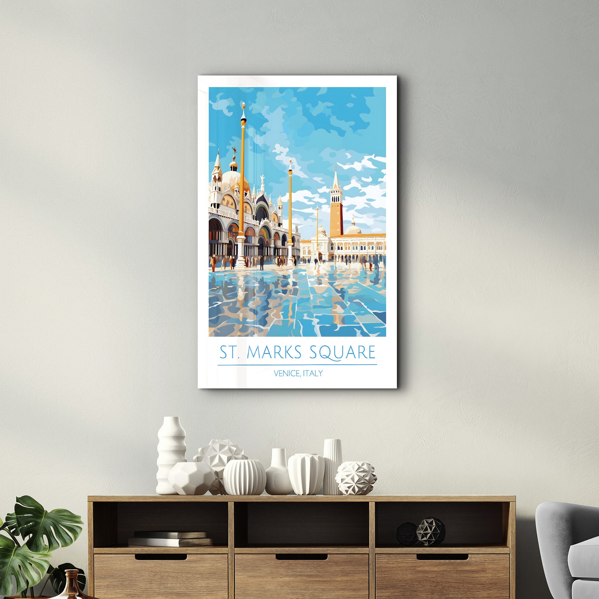 Markusplatz-Venedig Italien-Reiseposter | <tc>Glasbild</tc>