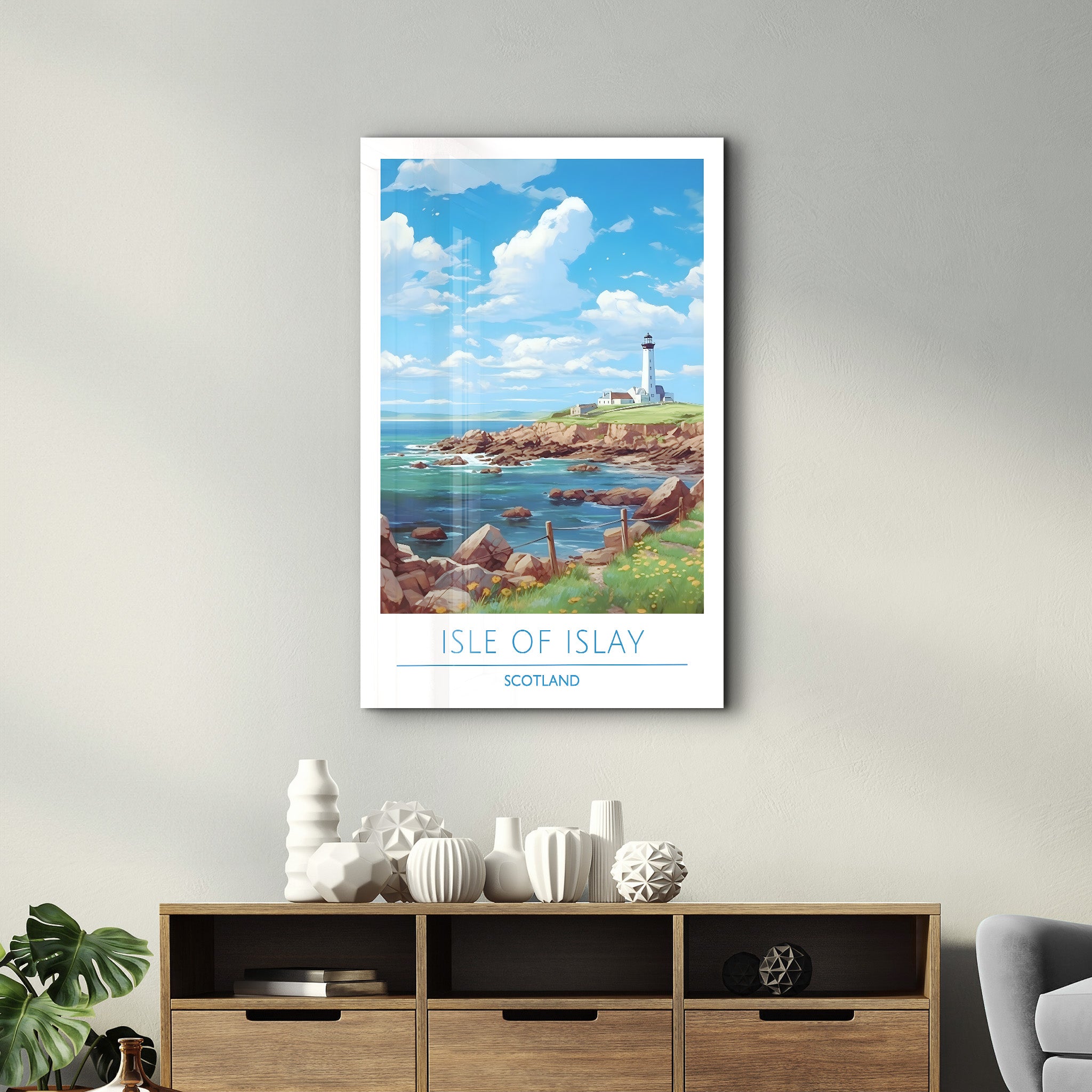 Isle Of Islay Schottland-Reiseposter | <tc>Glasbild</tc>