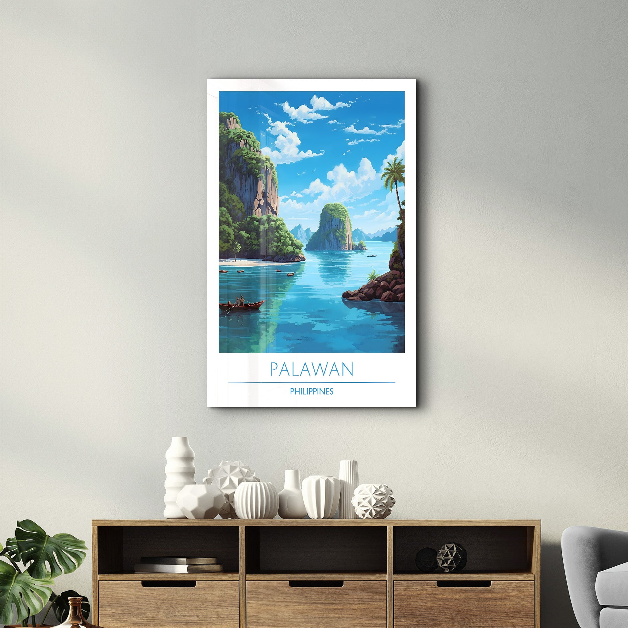 Palawan Philippinen-Reiseposter | <tc>Glasbild</tc>