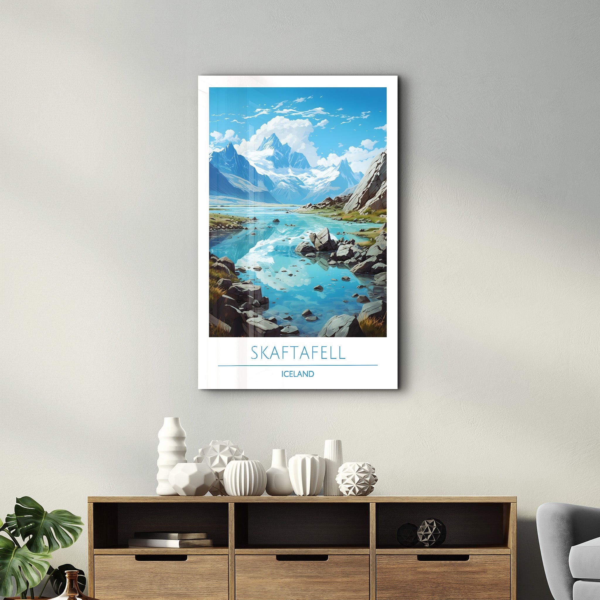 Skaftafell Island-Reiseposter | <tc>Glasbild</tc>