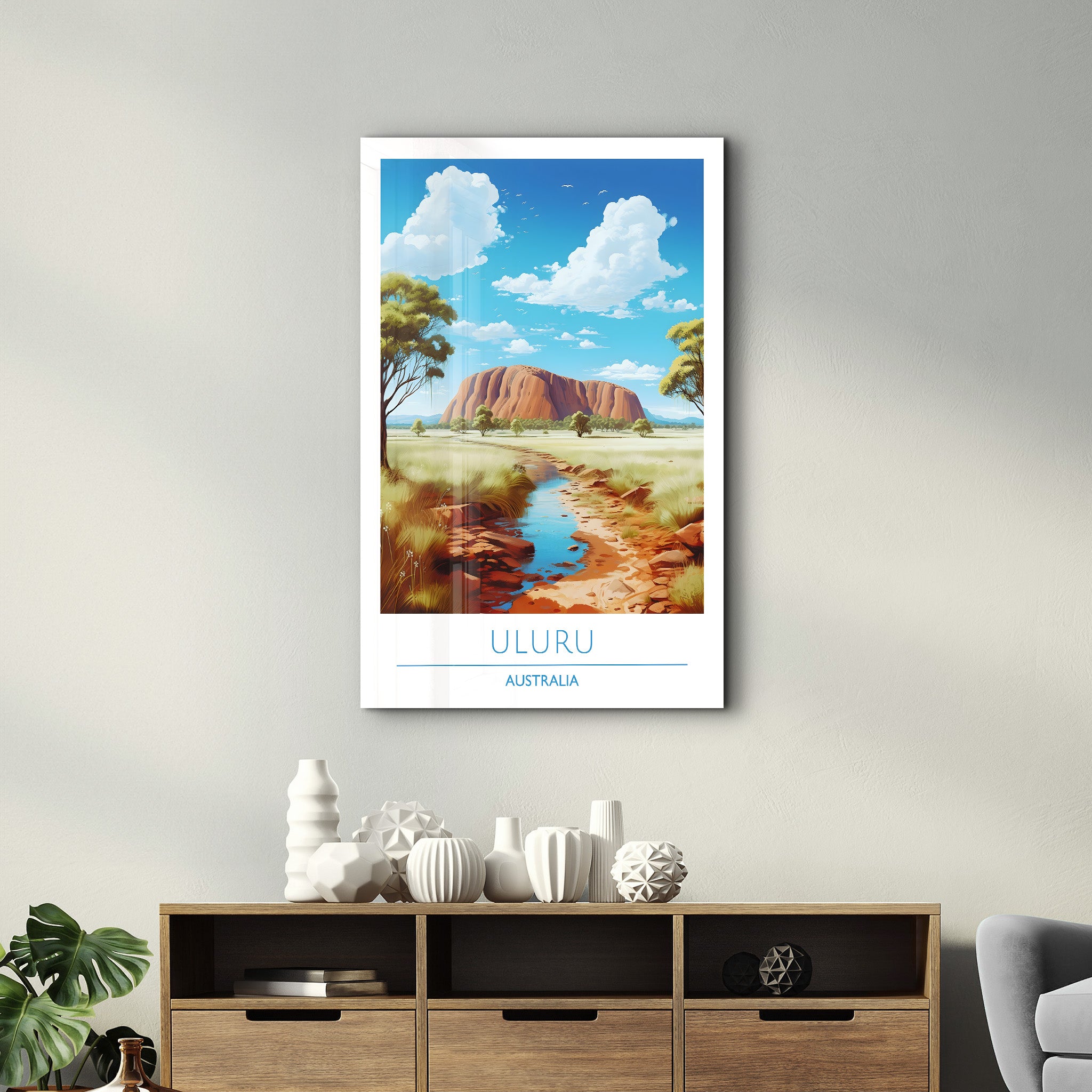 Uluru Australien-Reiseposter | <tc>Glasbild</tc>