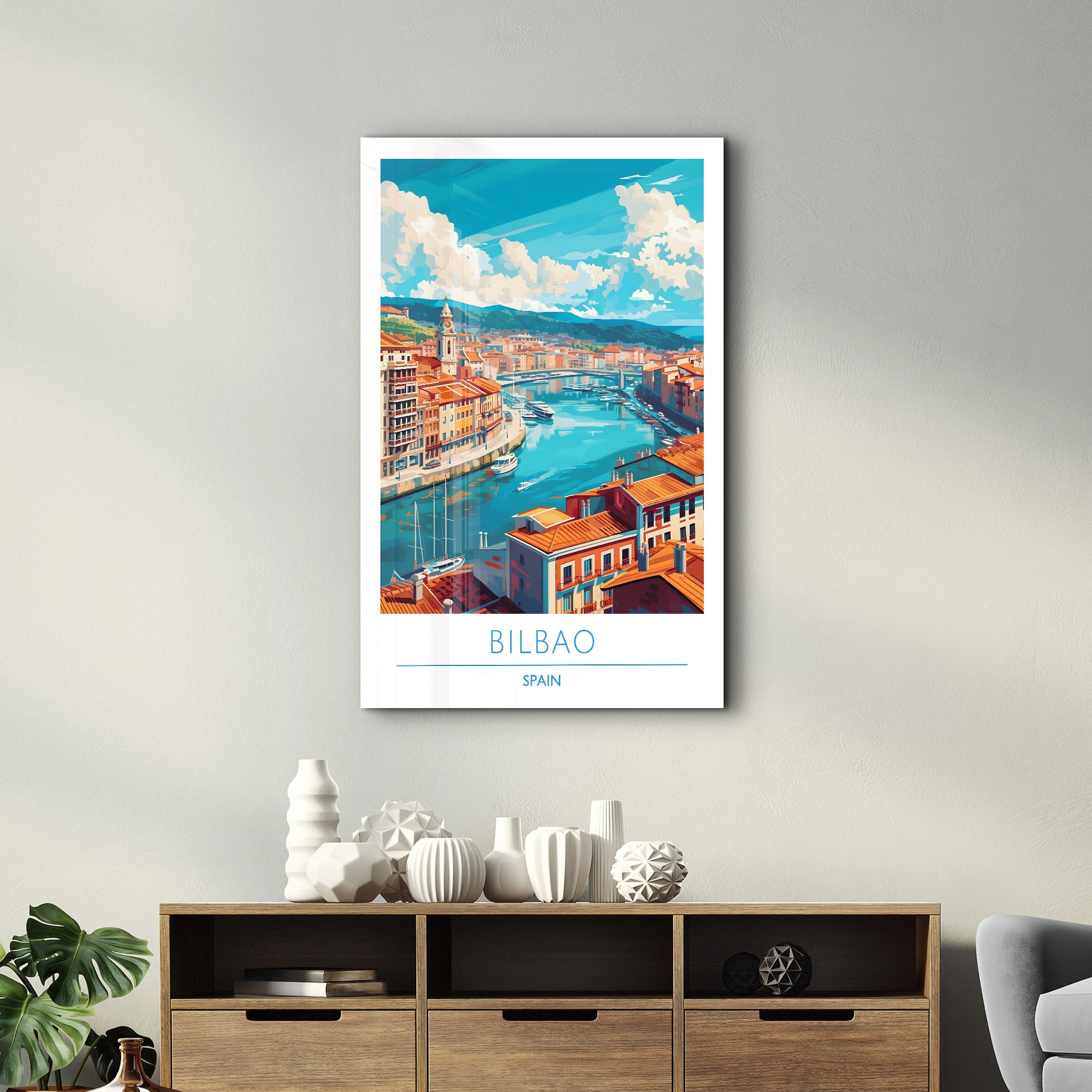 Bilbao Spanien-Reiseposter | <tc>Glasbild</tc>