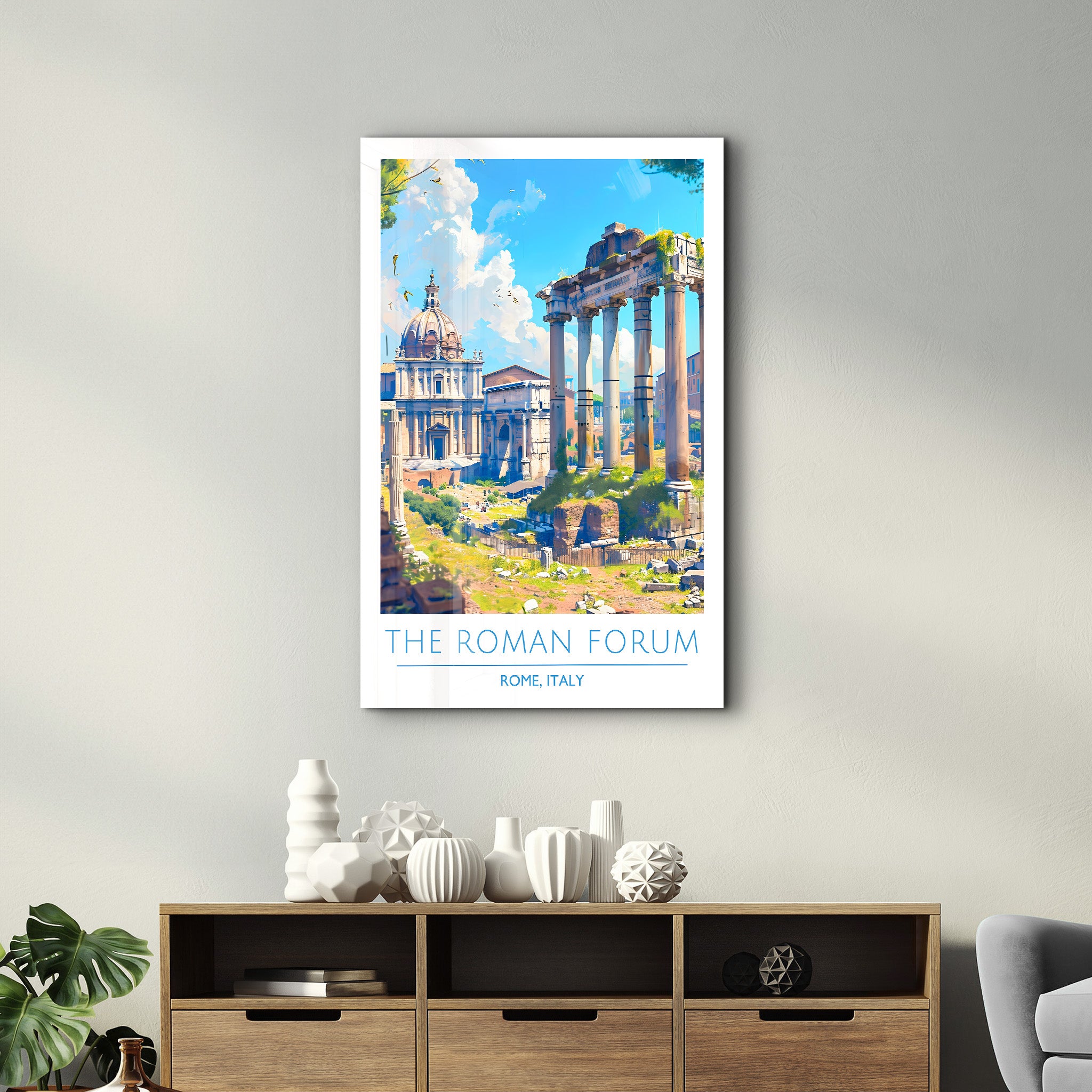 Das Forum Romanum-Rom Italien-Reiseposter | <tc>Glasbild</tc>