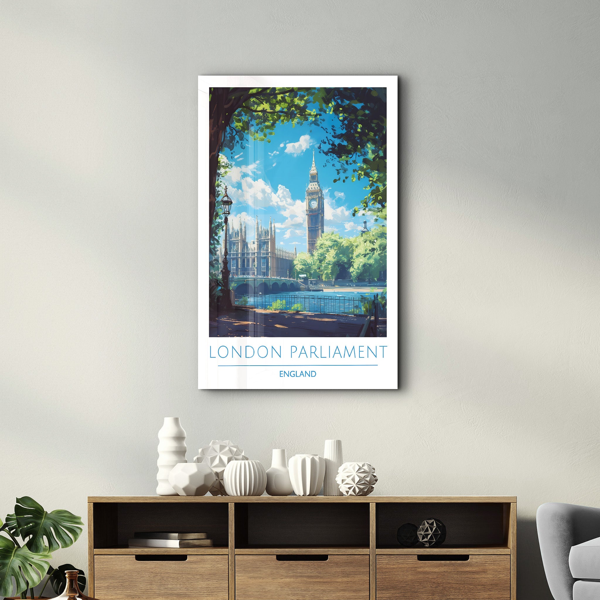 London Parliament England-Travel Posters | Glass Wall Art