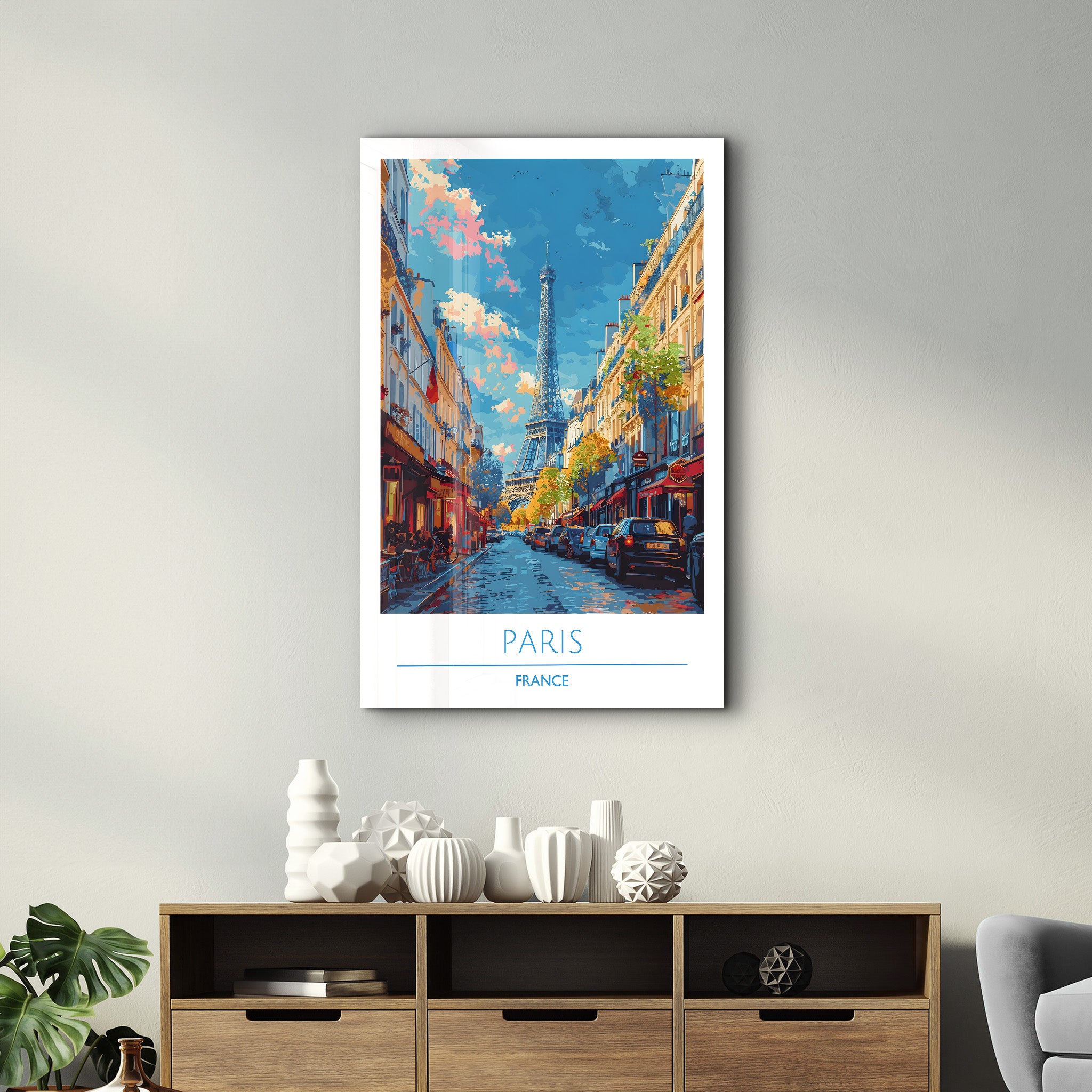 Paris Frankreich-Reiseposter | <tc>Glasbild</tc>