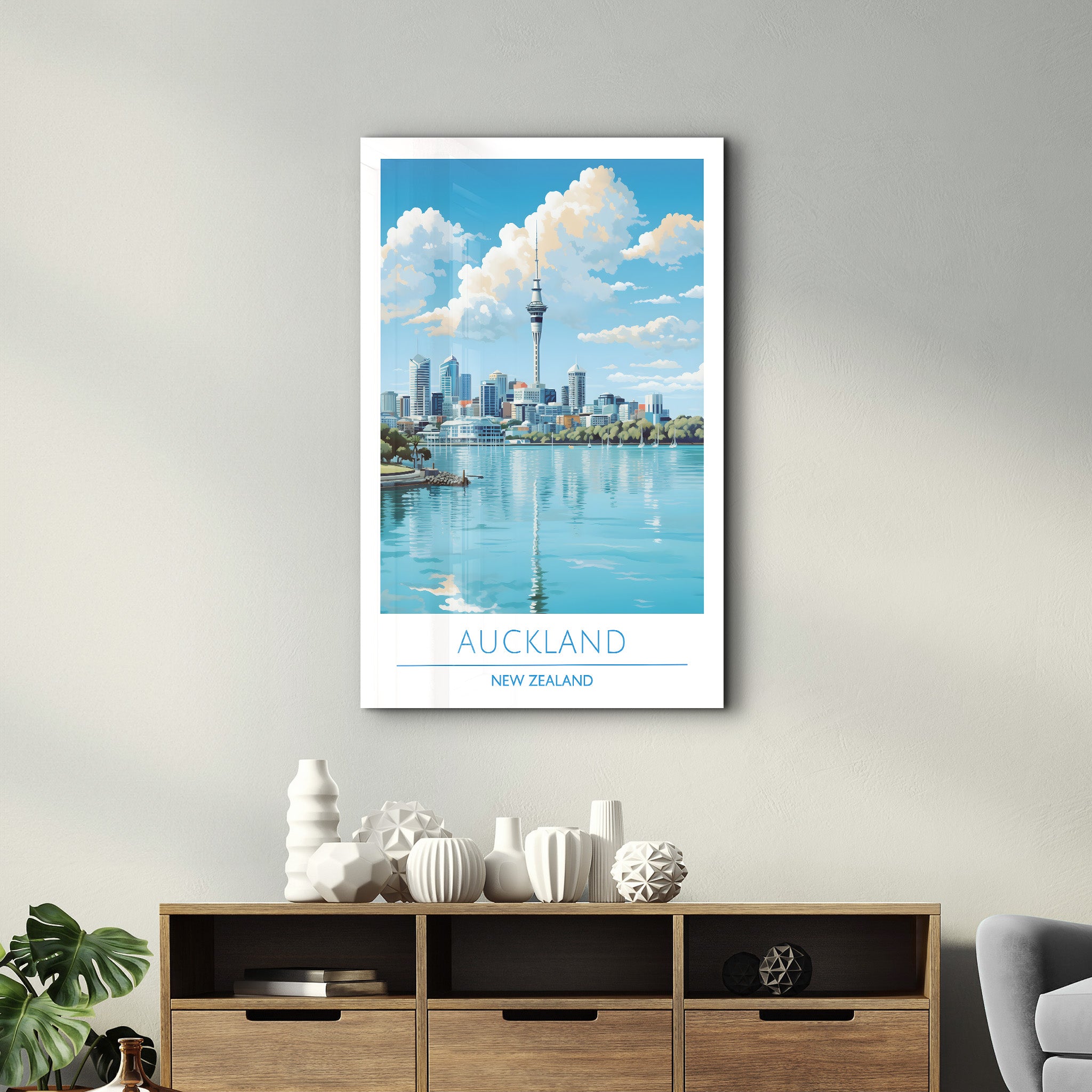 Auckland New Zealand-Travel Posters | Glass Wall Art