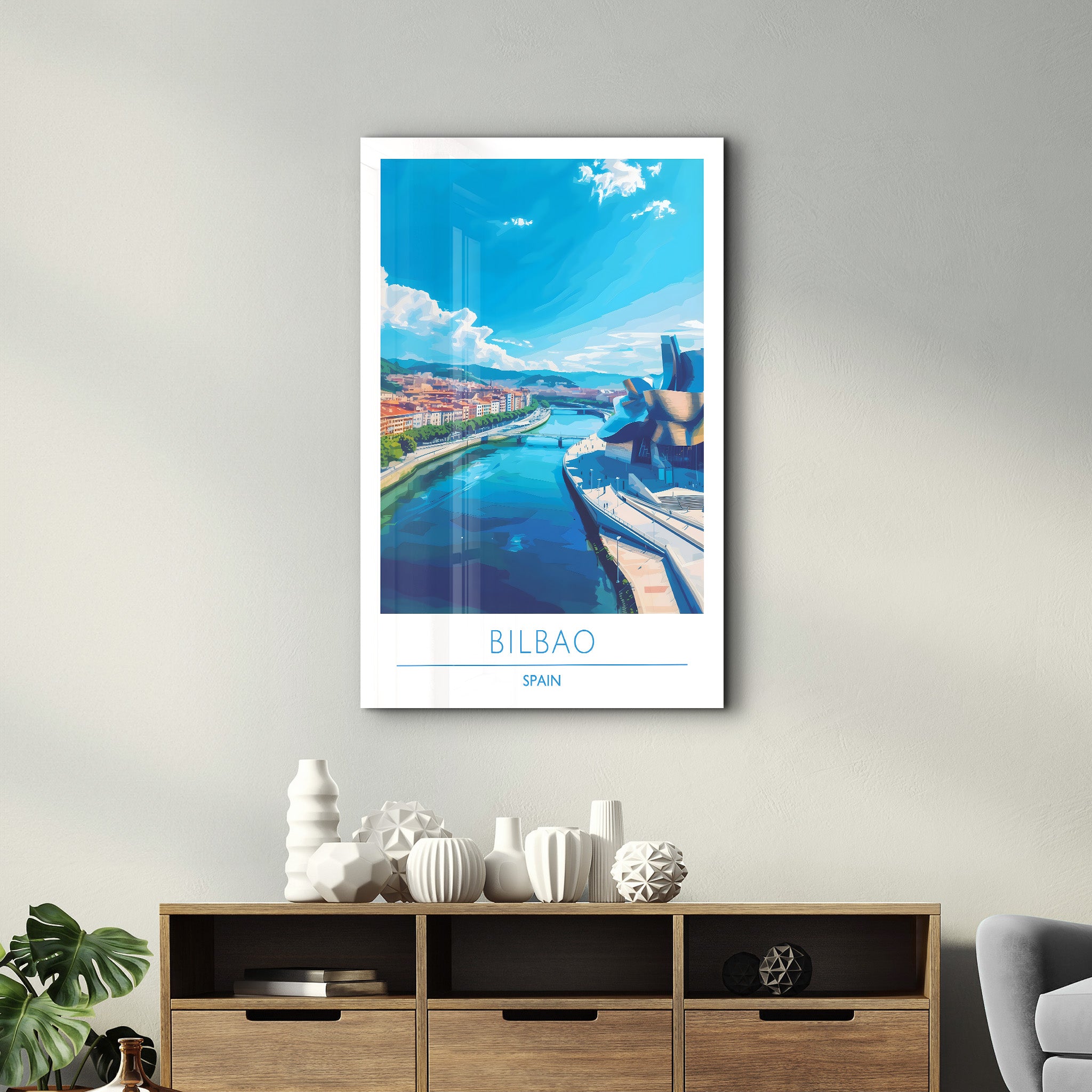 Bilbao Spanien-Reiseposter | <tc>Glasbild</tc>