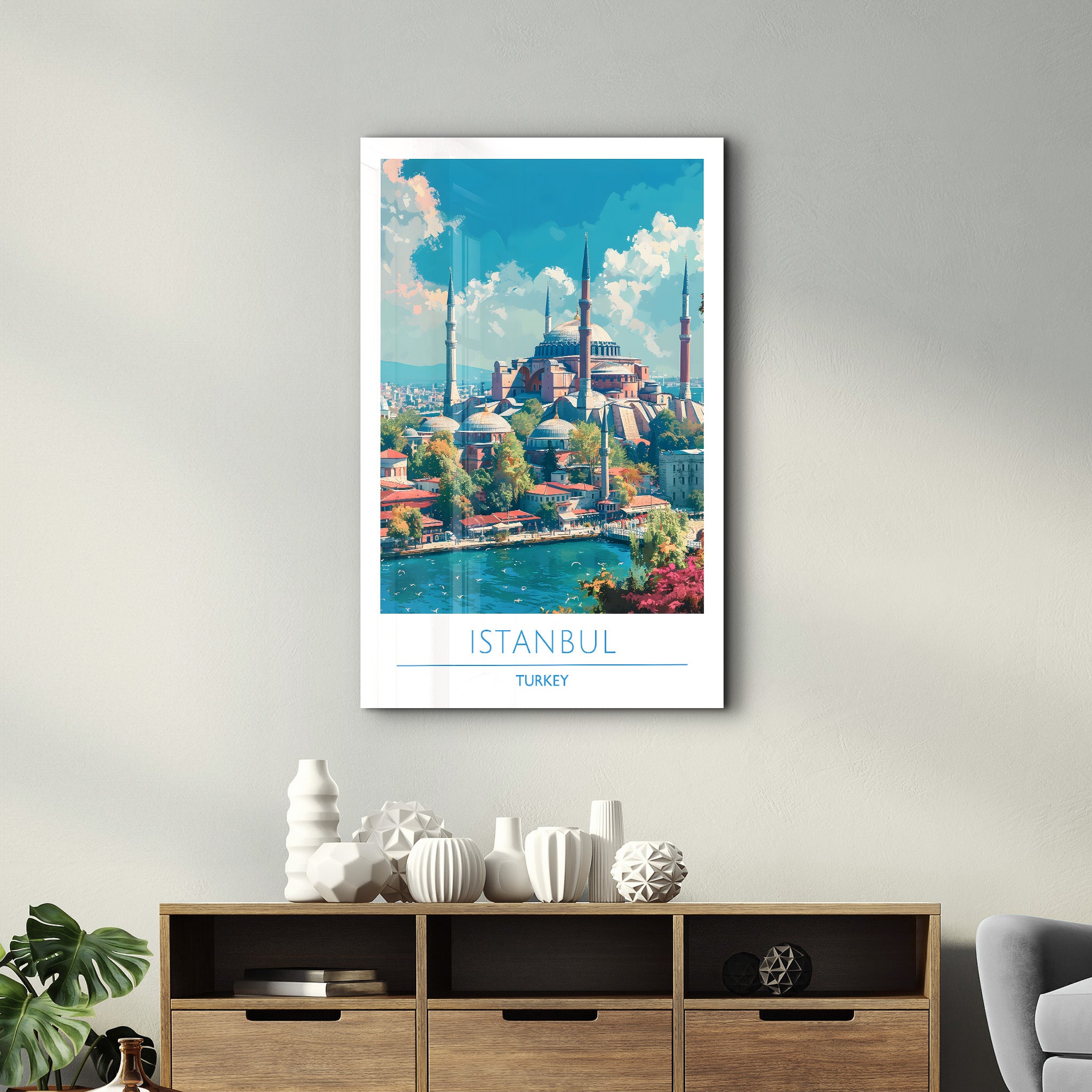 Istanbul Turkey-Travel Posters | Glass Wall Art