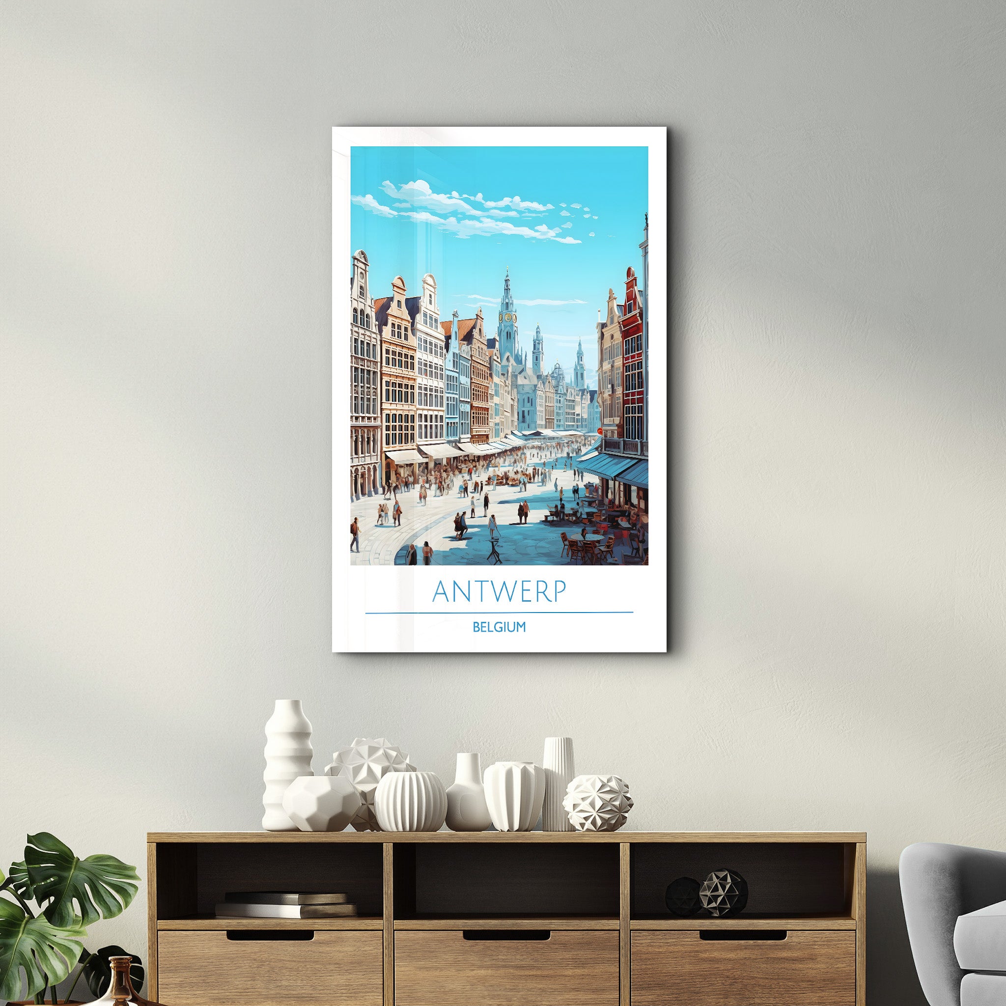 Antwerpen Belgien-Reiseposter | <tc>Glasbild</tc>